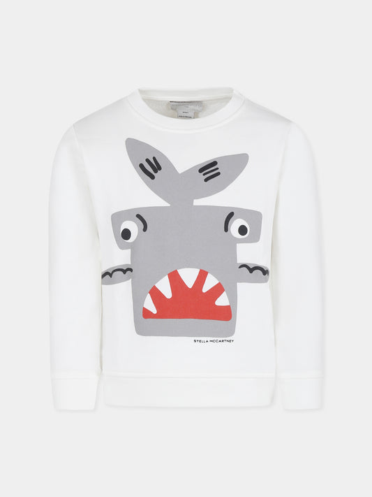 Ivory sweatshirt for boy with shark