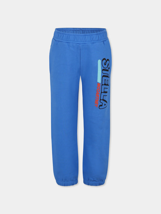 Pantaloni azzurri per bambino con logo,Stella Mccartney Kids,TU6R00 Z0499 662