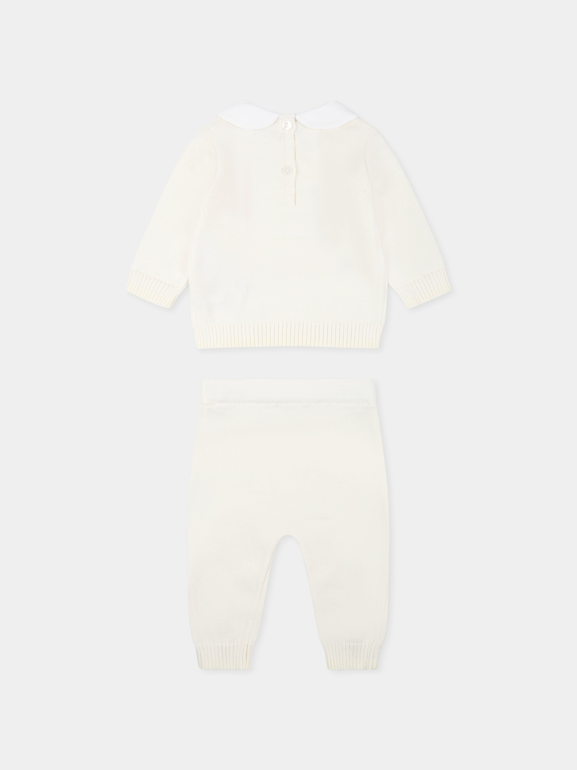 Completo nascita avorio per neonati con api e logo,Nanán,E25003B