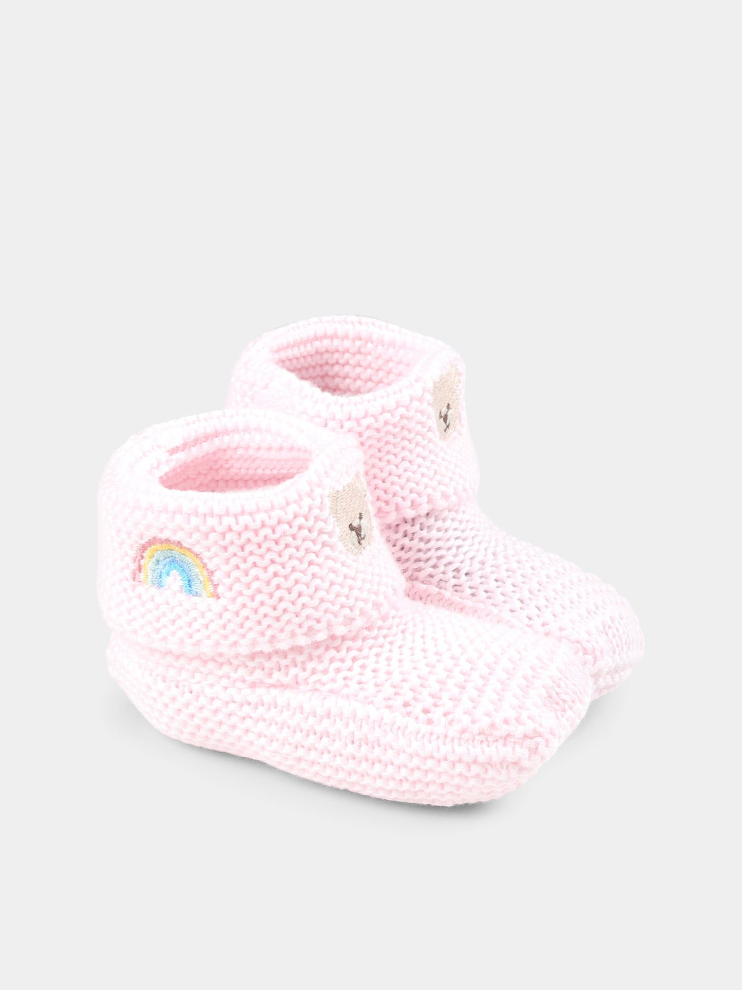 Pink slippers for baby girl with bees