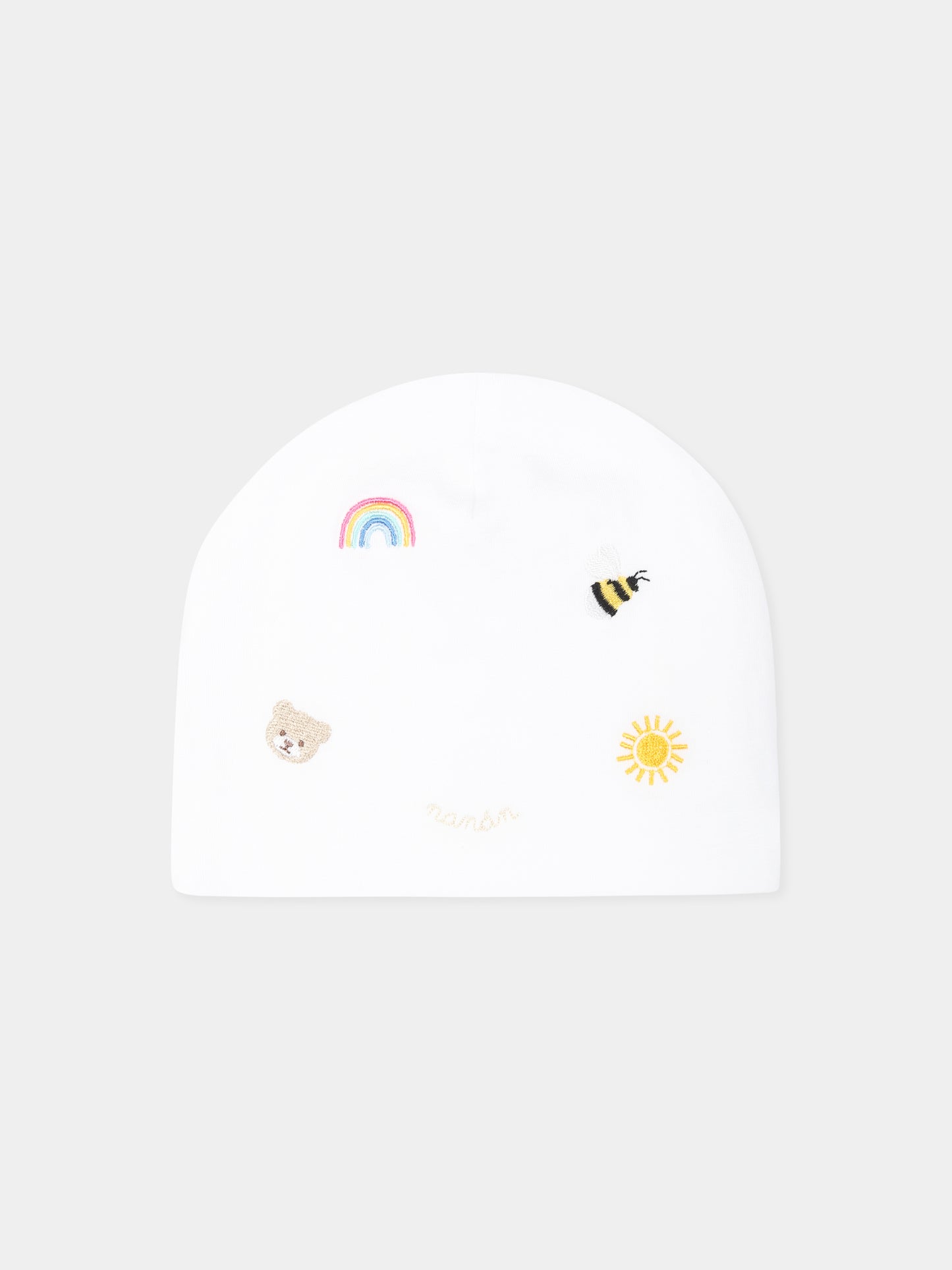 Cappello bianco per neonati con ape,Nanán,E25014B