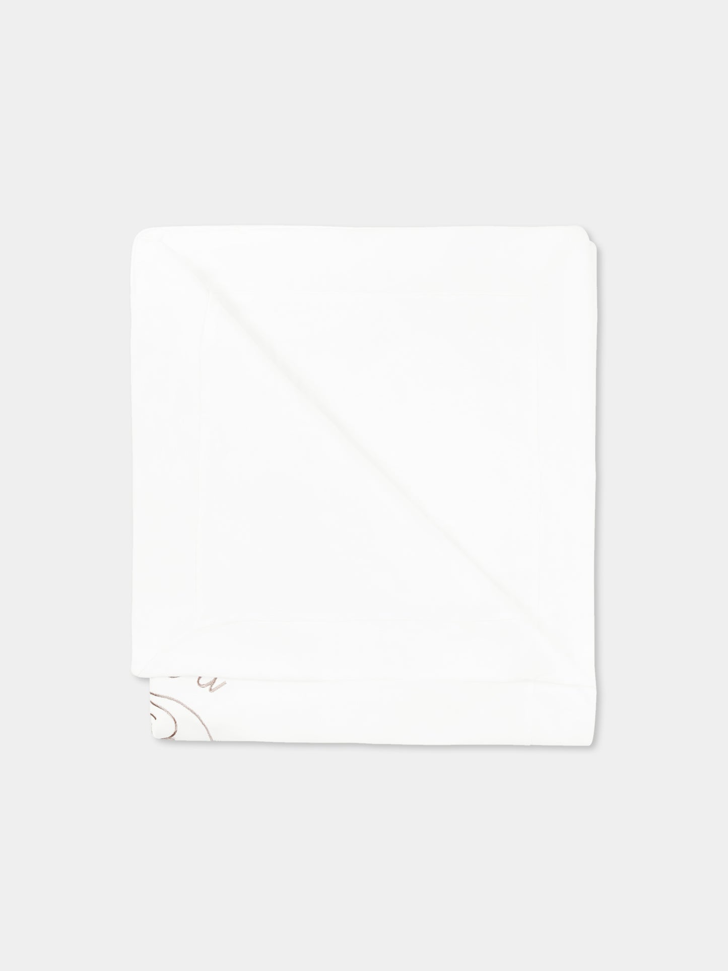 White blanket for baby boy with bear