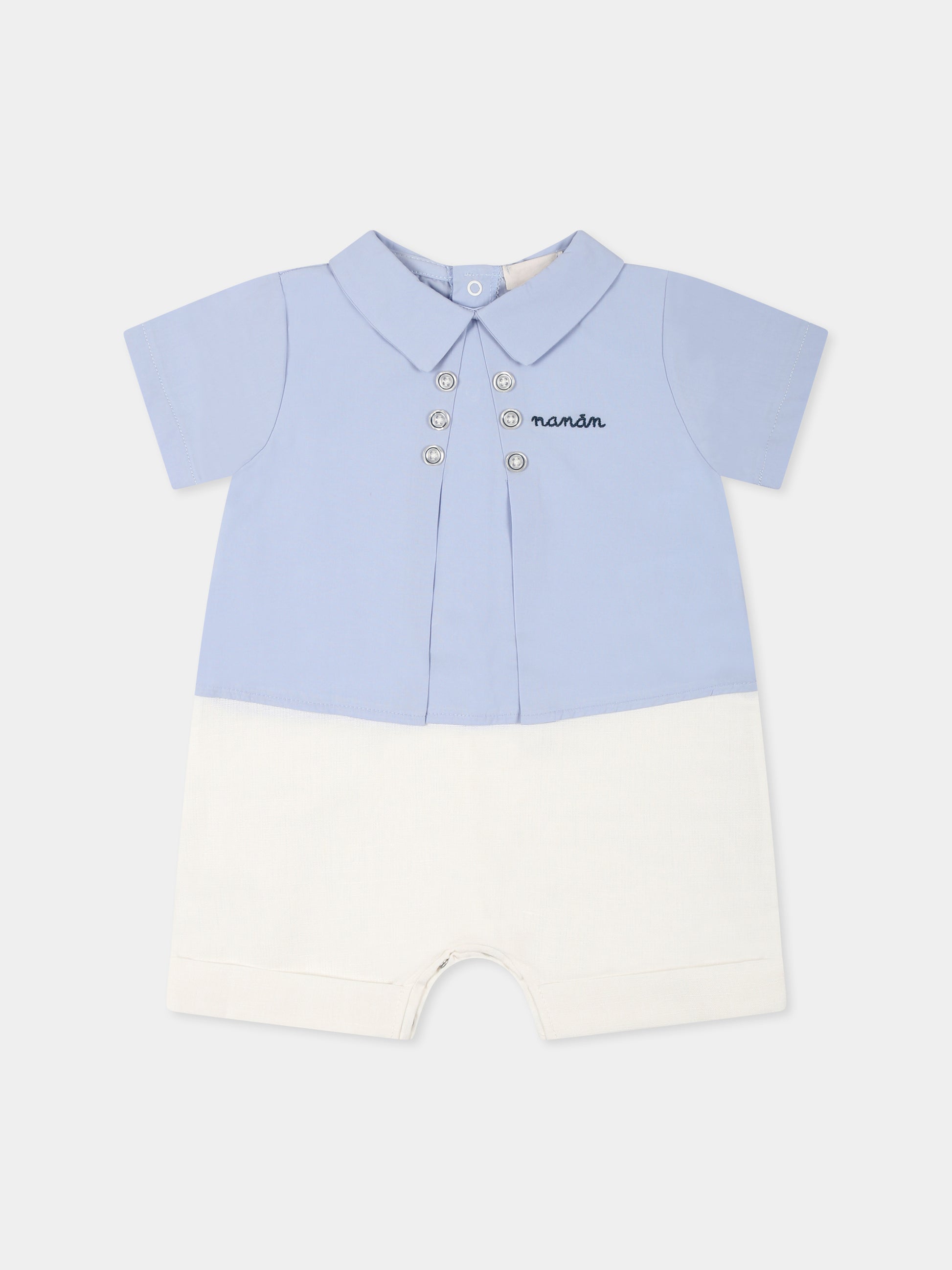 Pagliaccetto celeste per neonato con logo,Nanán,E25137A