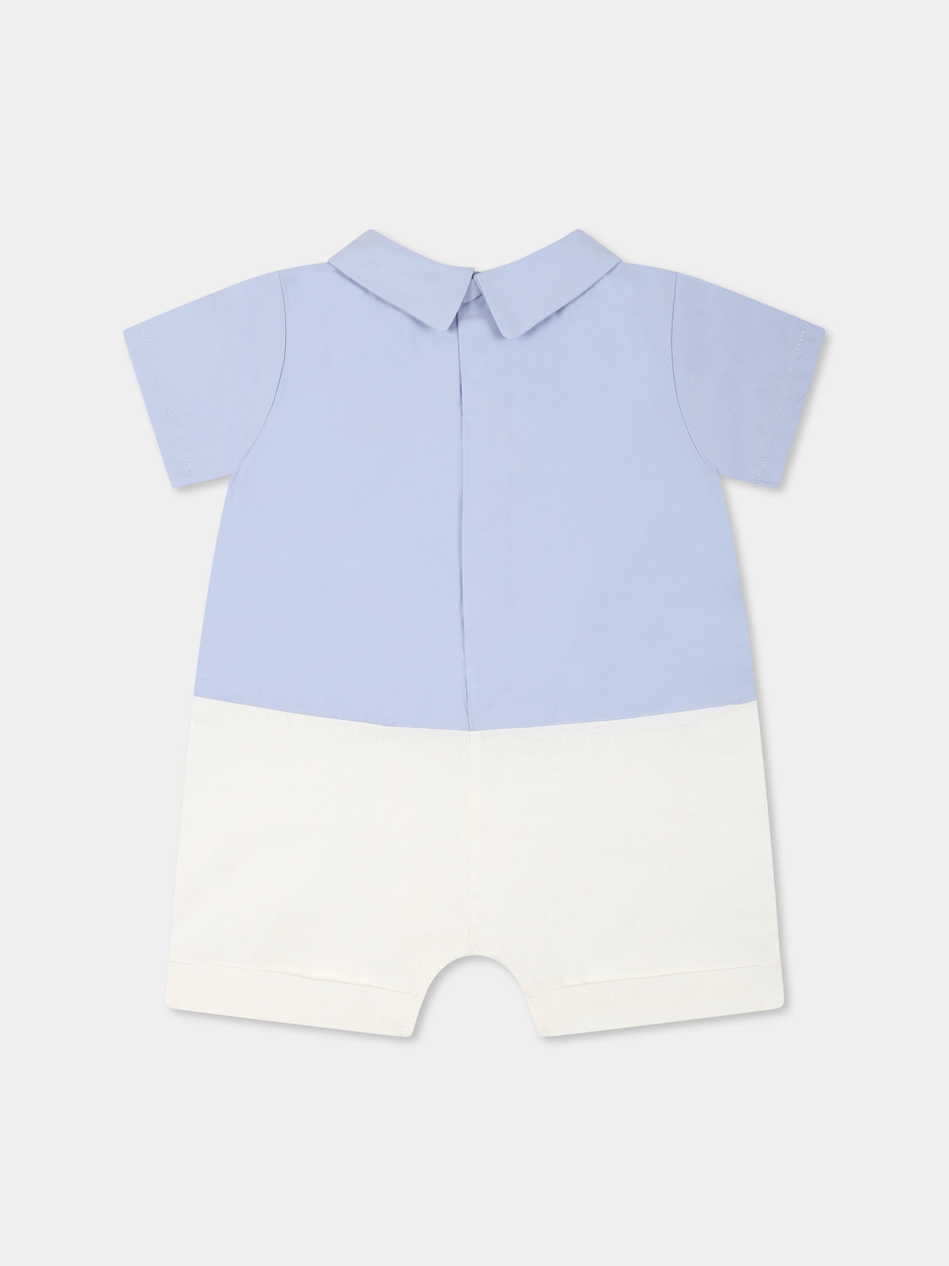 Pagliaccetto celeste per neonato con logo,Nanán,E25137A