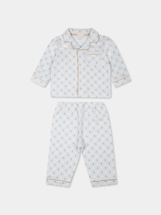 Pigiama celeste per neonato con orsetti all over,Nanán,E25178A