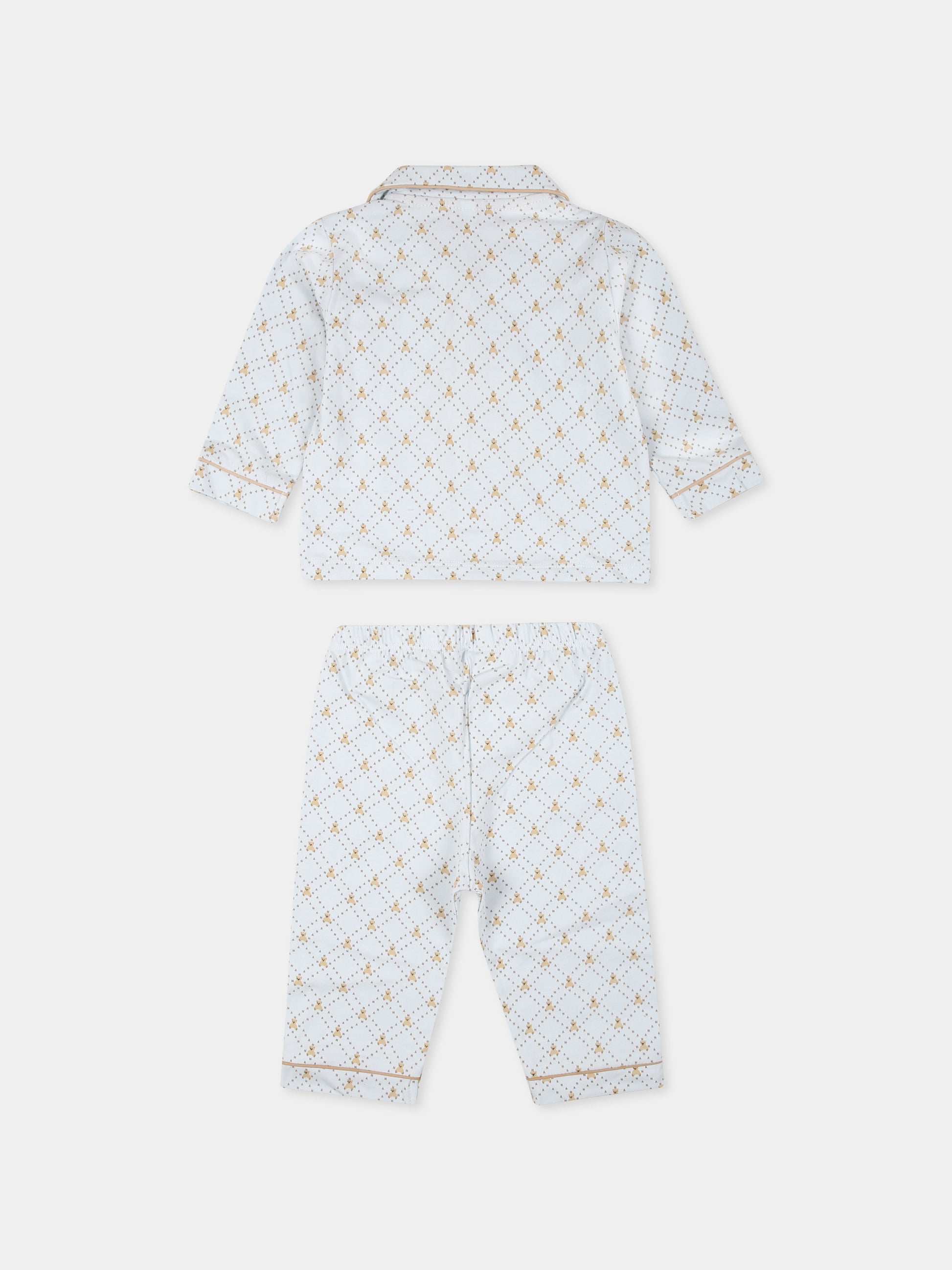 Pigiama celeste per neonato con orsetti all over,Nanán,E25178A