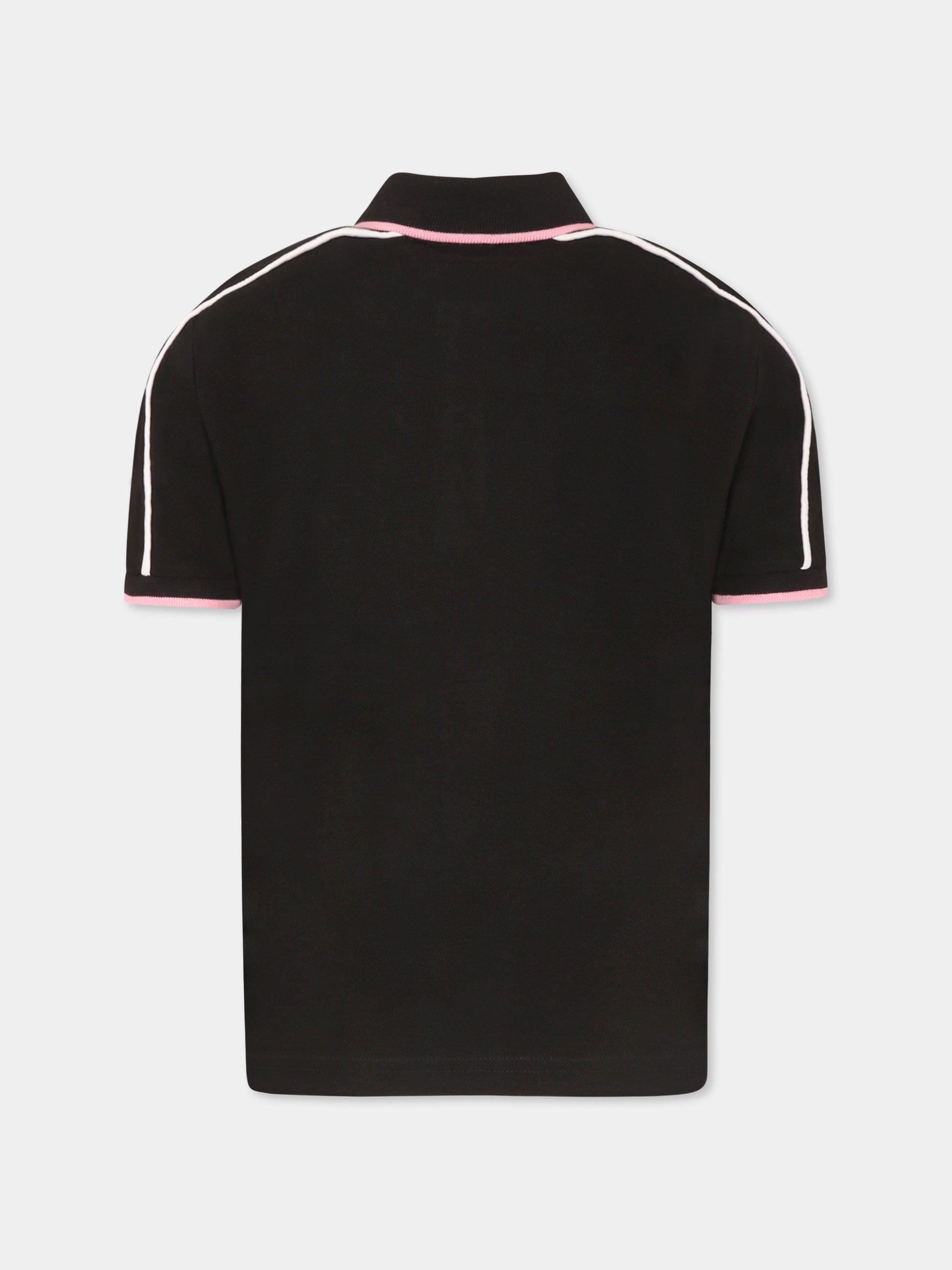 Polo nera per bambino con logo,Boss,J52695 09B