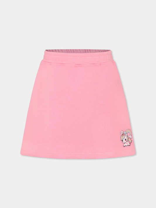Gonna rosa per bambina con unicorno,Mousse Kids,SKG372P