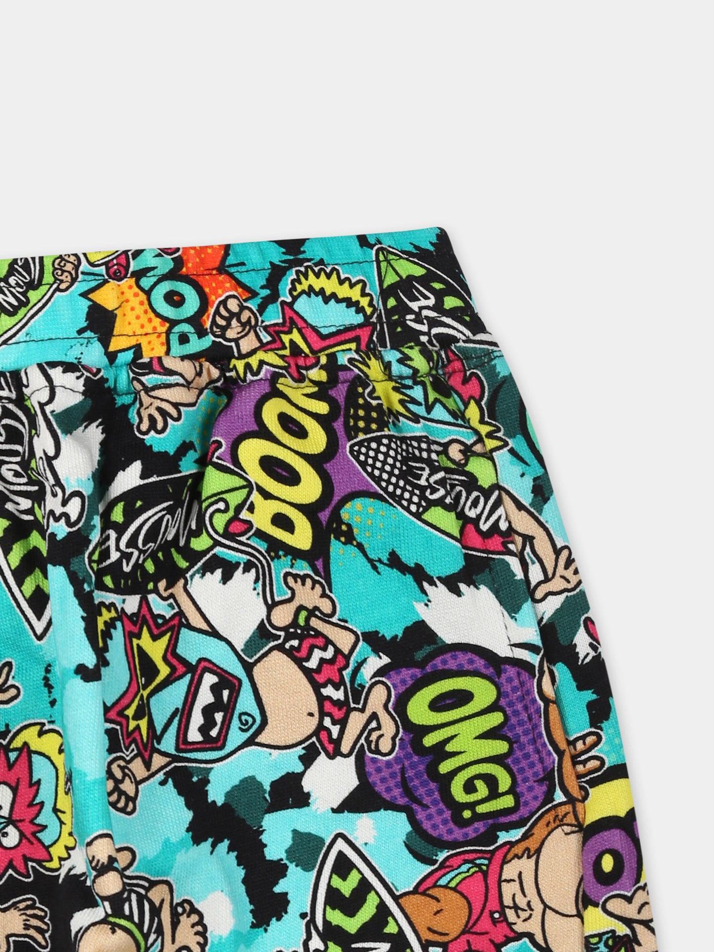 Pantaloni multicolor per neonato con scimmia e mostri maori,Mousse Kids,SKNP383