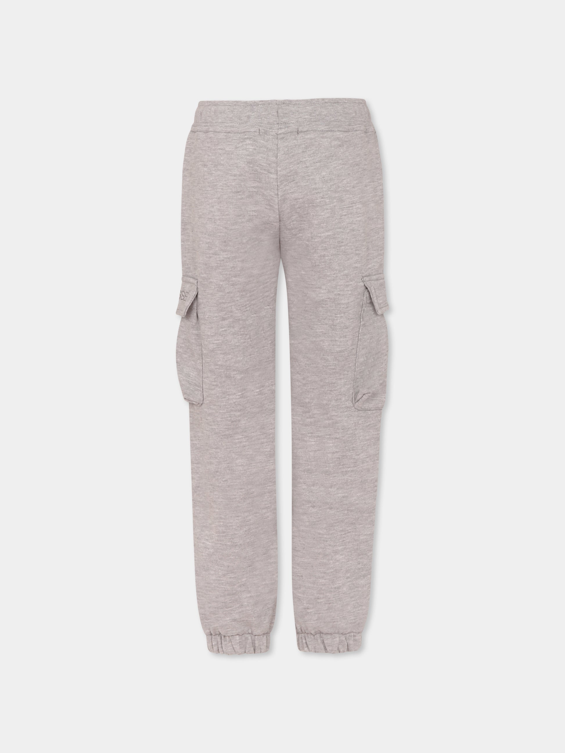Pantaloni grigi per bambino con logo,Mousse Kids,SKPCML