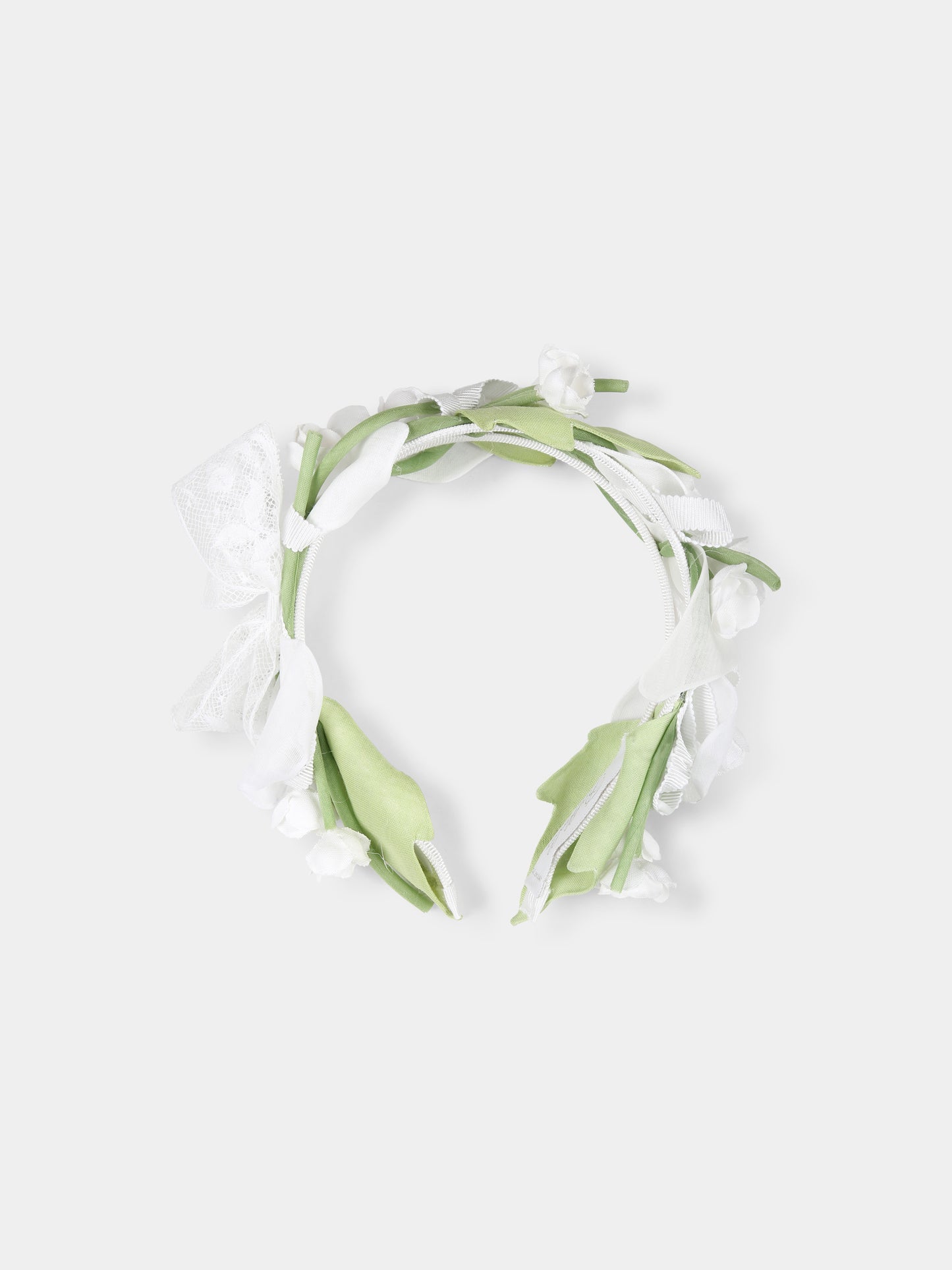 Cerchietto bianco per bambina con applicazioni floreali,Raffaella,CERCHIETTO PER ABITO PONZA