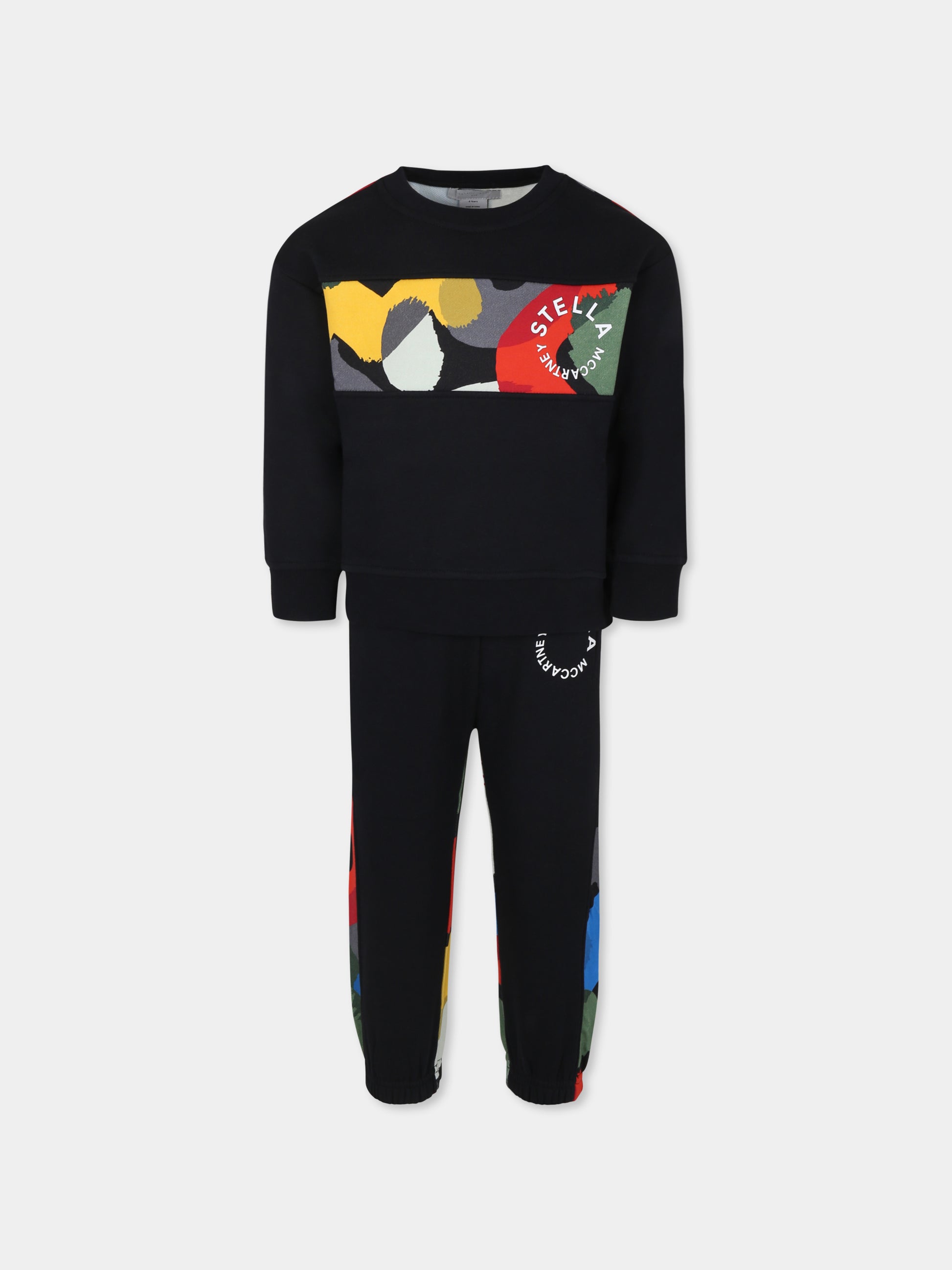 Completo nero per bambino con logo,Stella Mccartney Kids,TT3P80 Z0409 930