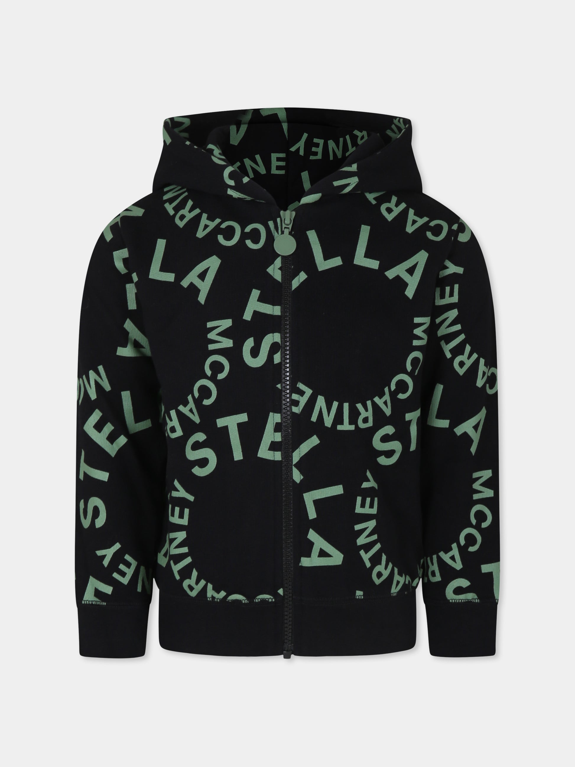 Felpa nera per bambino con logo,Stella Mccartney Kids,TT4S20 Z1391 930VE