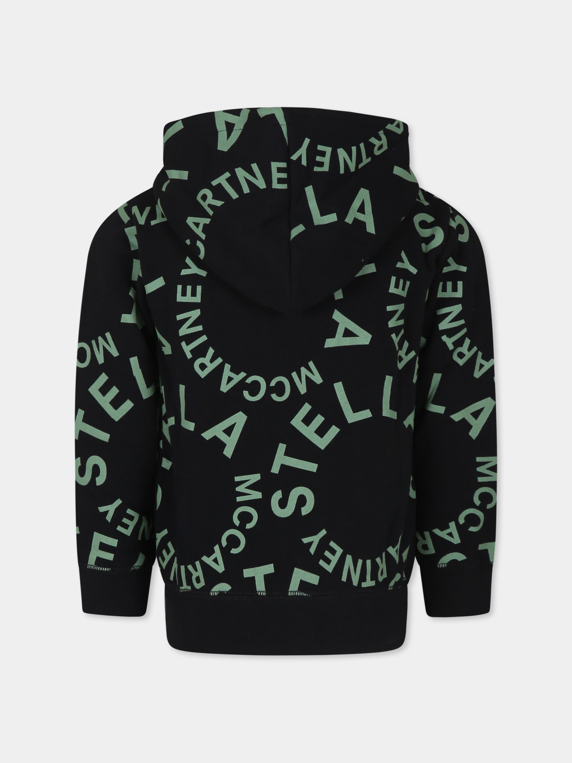 Felpa nera per bambino con logo,Stella Mccartney Kids,TT4S20 Z1391 930VE