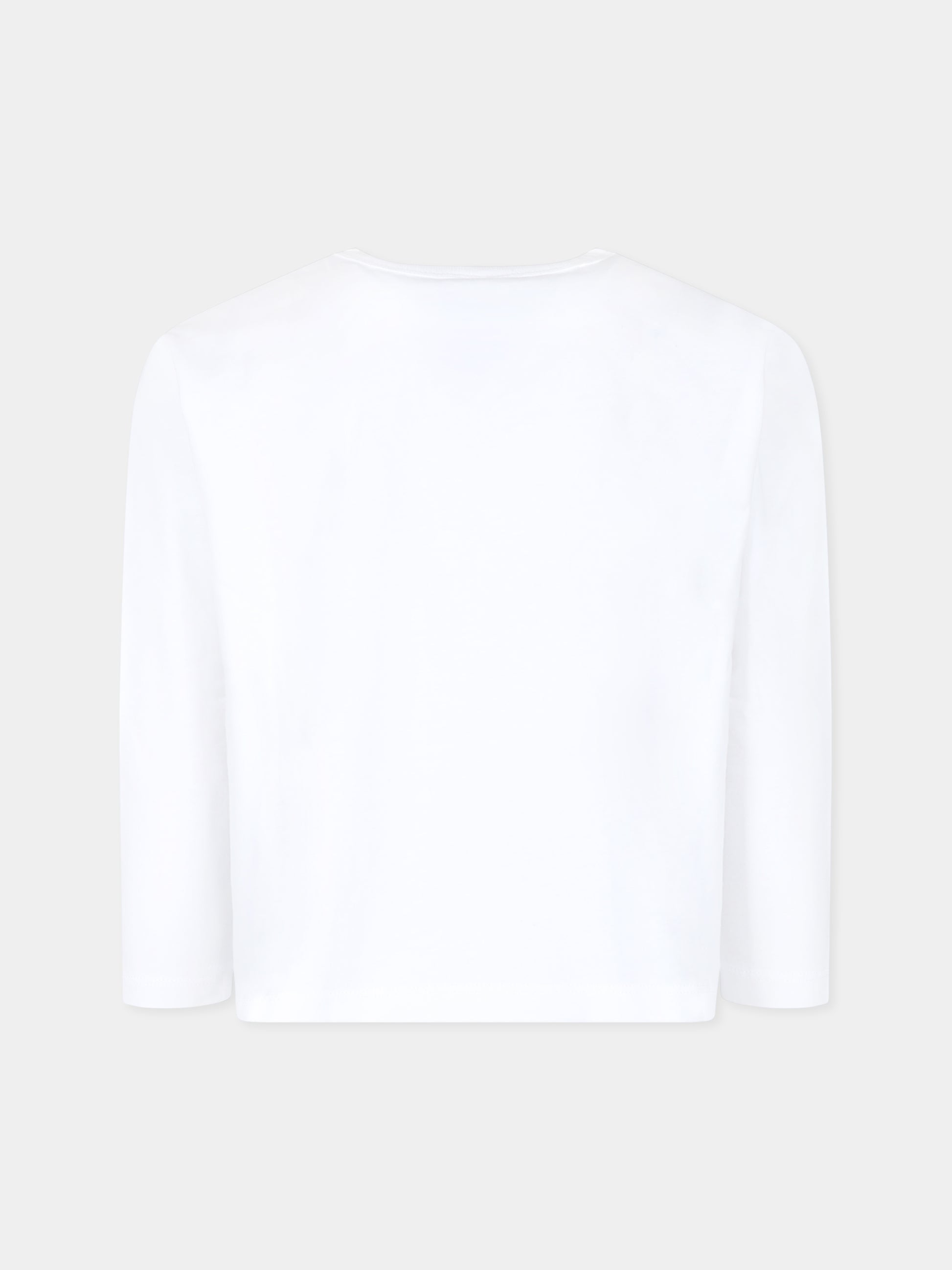 T-shirt bianca per bambina con logo,Stella Mccartney Kids,TT8C70 Z0434 100