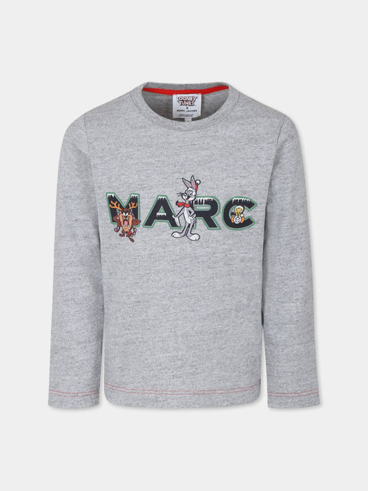 T-shirt grigia per bambino con stampa Looney Tunes,Marc Jacobs,W25610 A35