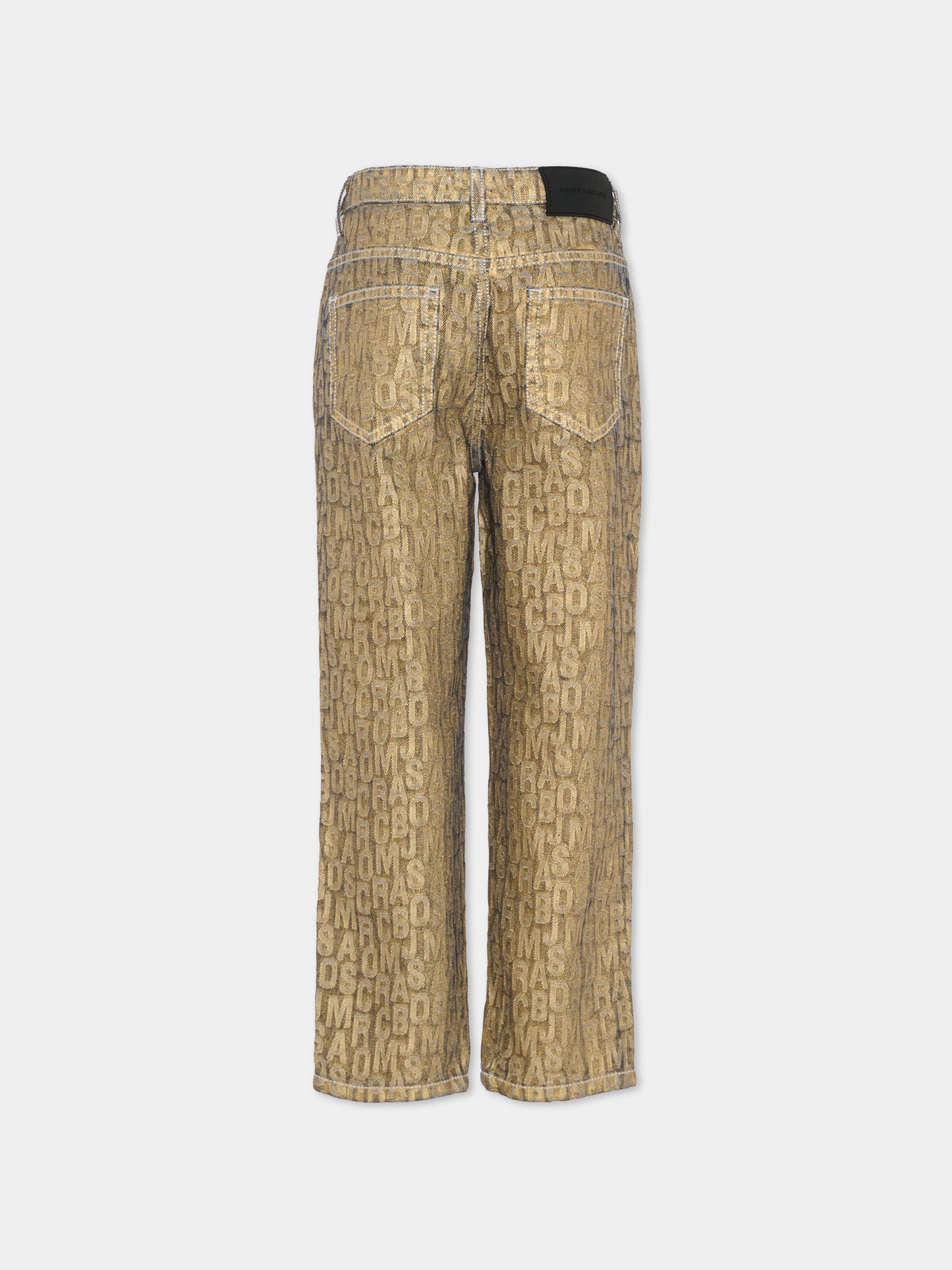 Pantaloni oro per bambina con logo,Marc Jacobs,W60251 32C
