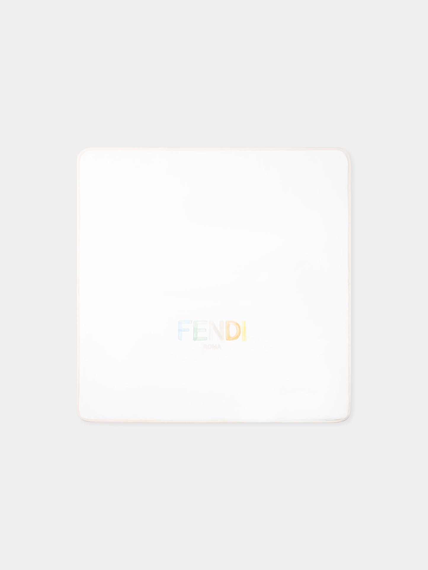Coperta bianca per neonati con logo,Fendi Kids,BUJ304 ST8 F19J5