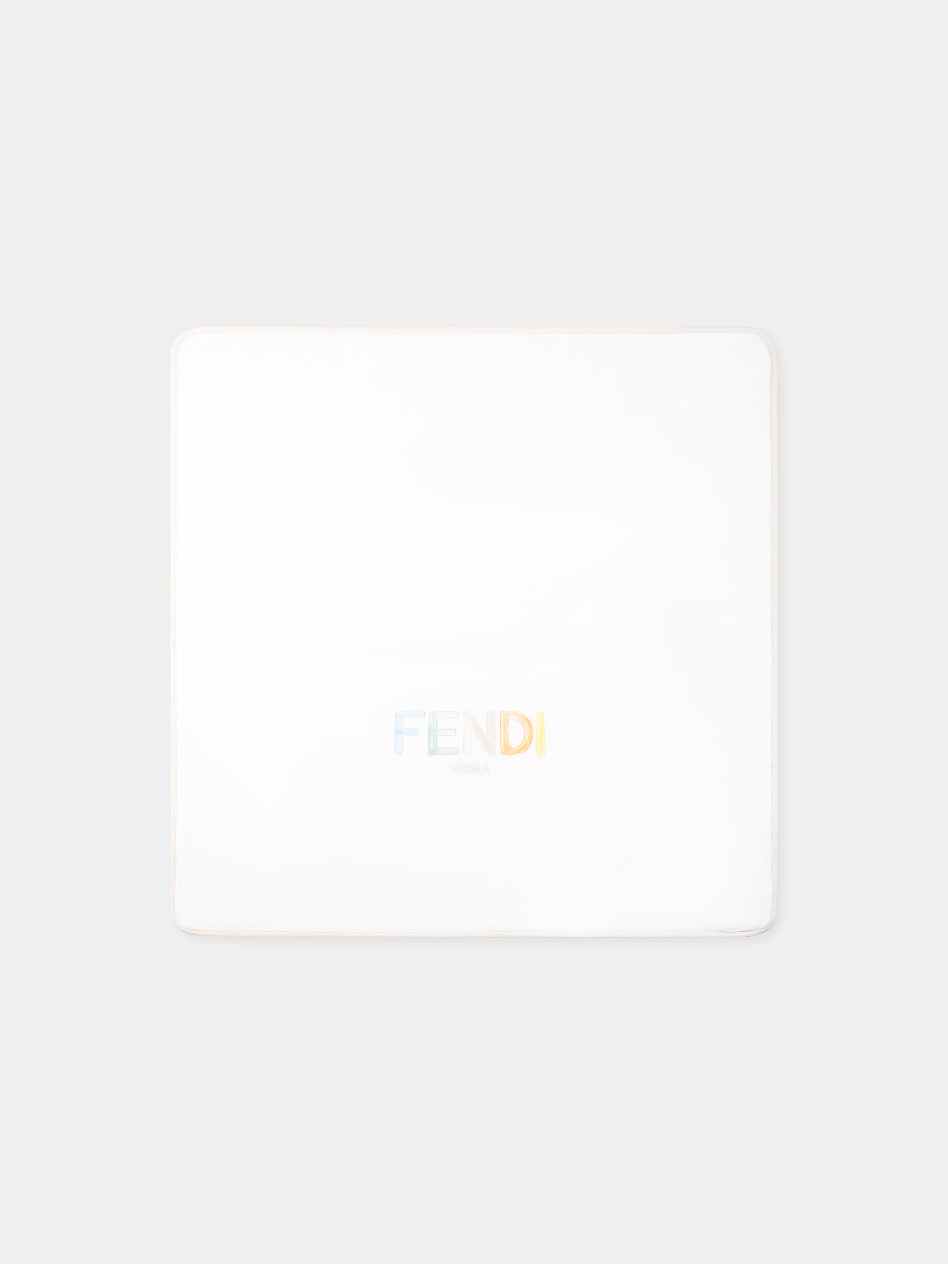 Coperta bianca per neonati con logo,Fendi Kids,BUJ304 ST8 F19J5