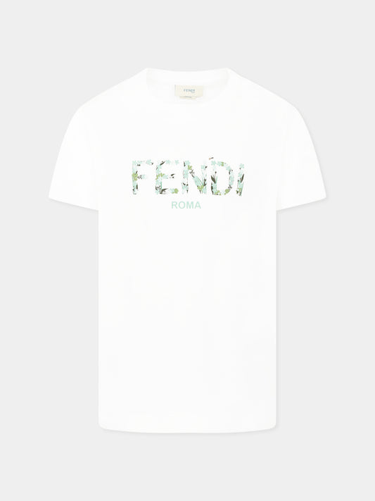 White t-shirt for girl with logo