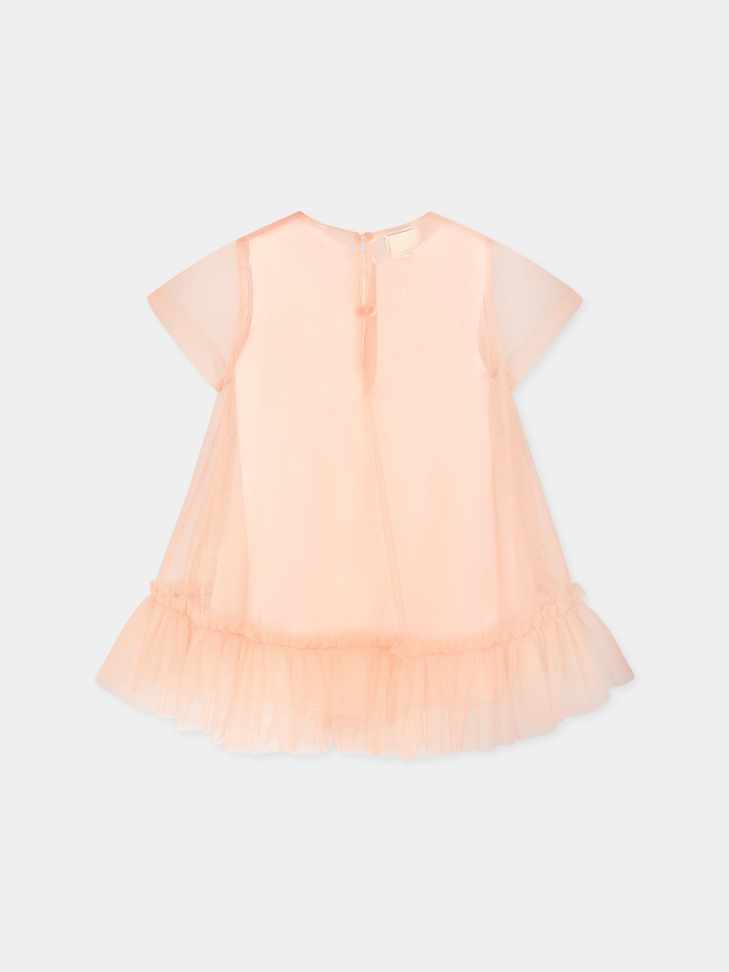 Vestito rosa per neonata con logo,Fendi Kids,BFB554 AEXX F1RX7