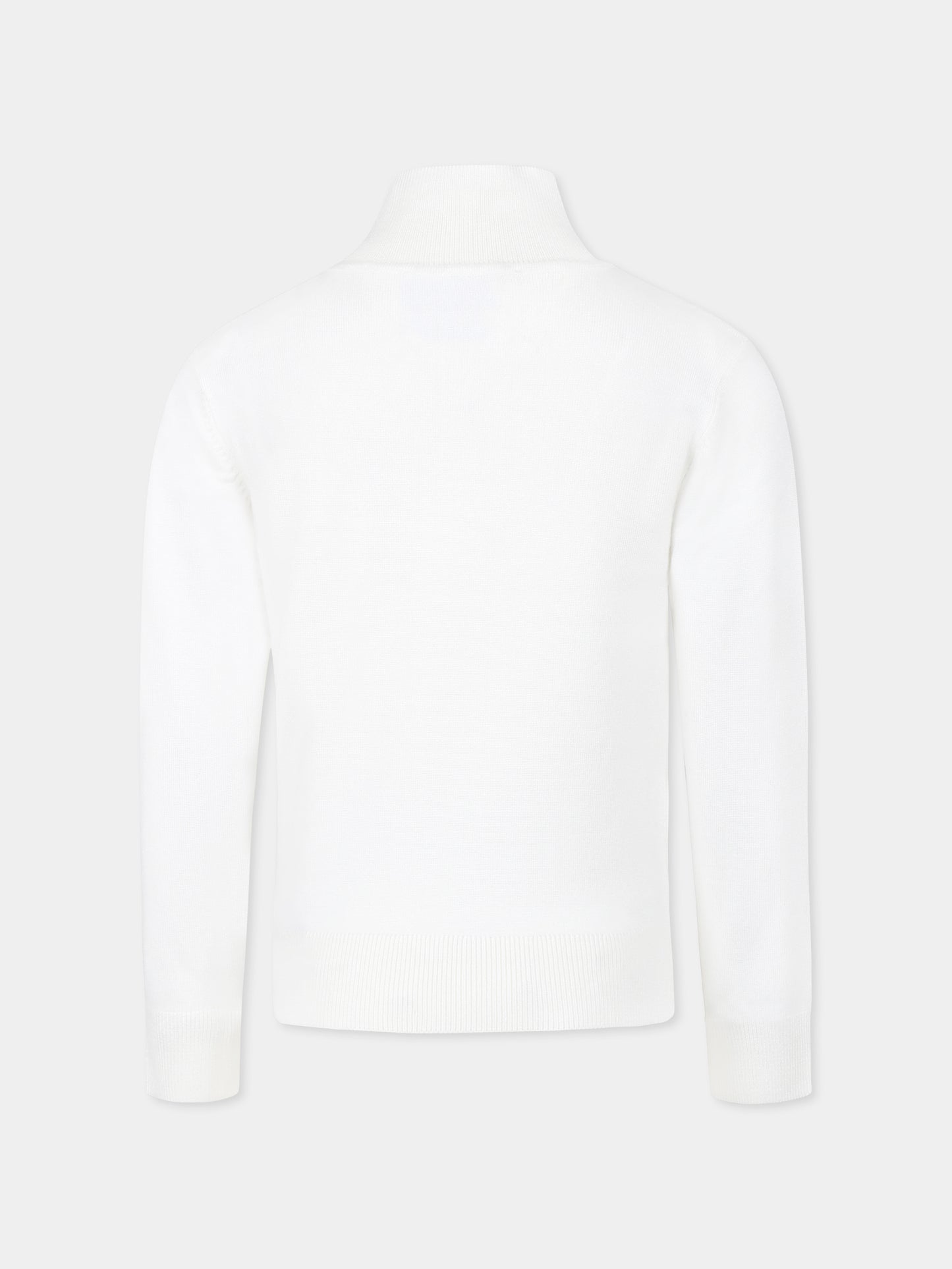 Dolcevita bianco per bambino con logo,Richmond,RBA24101LU OFF-WHITE