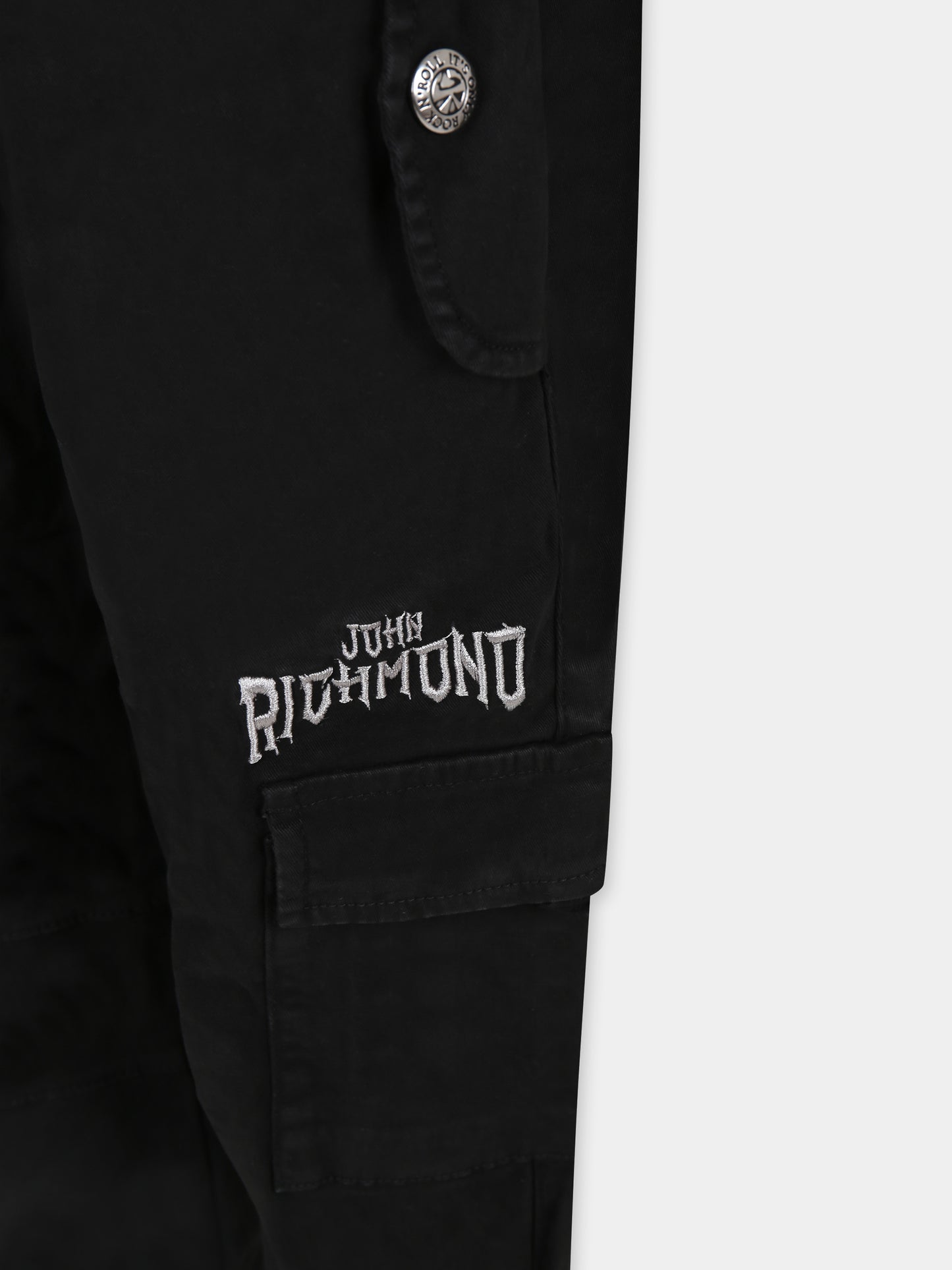 Pantaloni neri per bambino con logo,Richmond,RBA24128PA BLACK