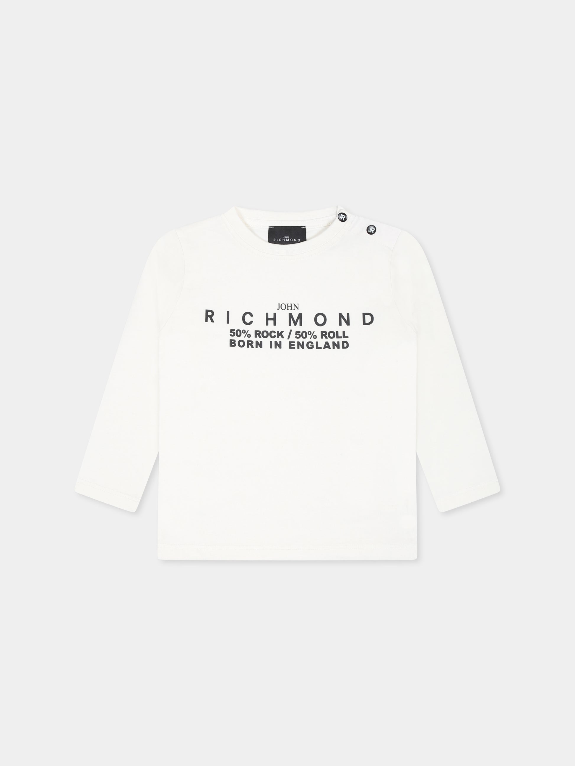 T-shirt bianca per neonato con logo,Richmond,RIA24034TS OFF-WHITE