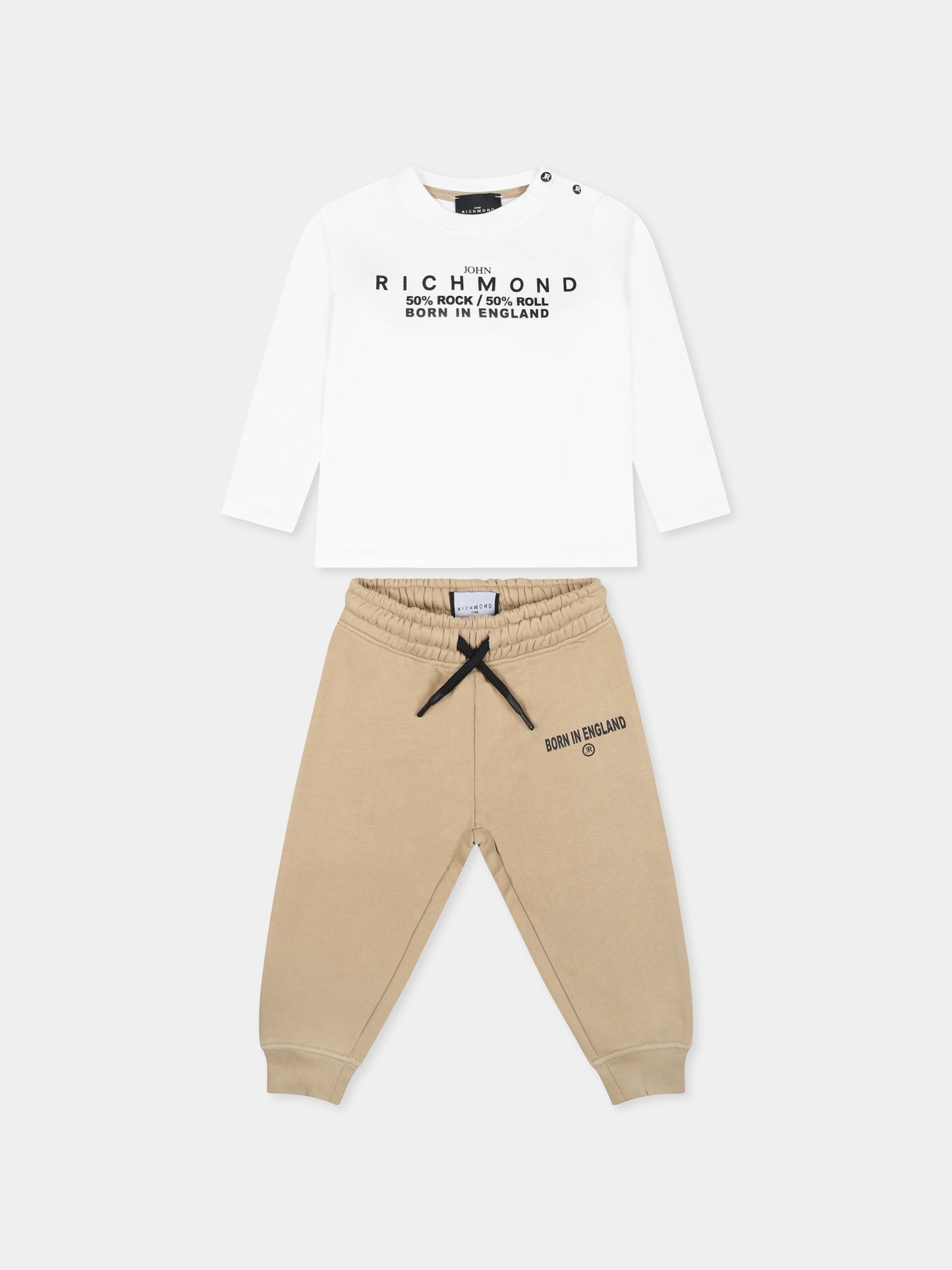 Completo bianco per neonato con logo,Richmond,RIA24075CJ