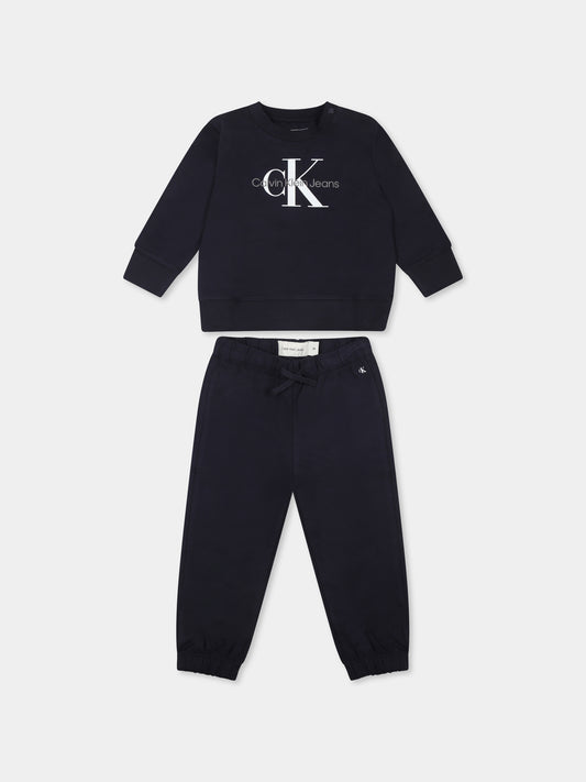 Completo blu per neonato con logo,Calvin Klein Kids,IN0IN00017 CHW