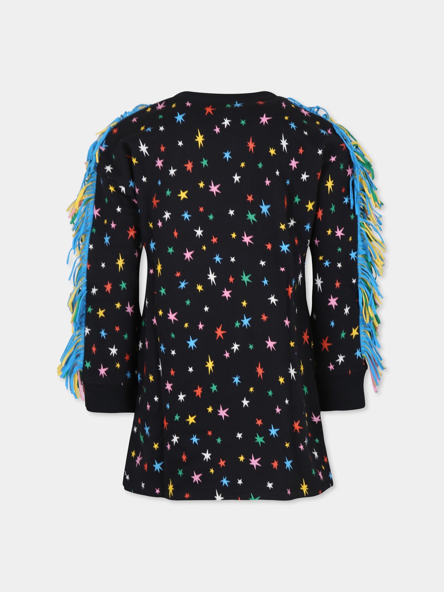 Vestito nero per bambina con stelle all over,Stella Mccartney Kids,TV1C50 Z2286 930MC