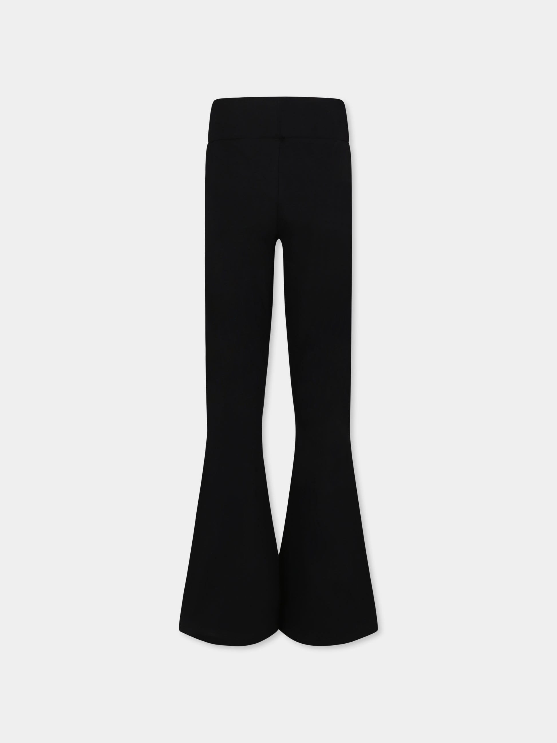 Leggings neri per bambina con logo,Balmain Kids,BV6B29 Z2389 930BC