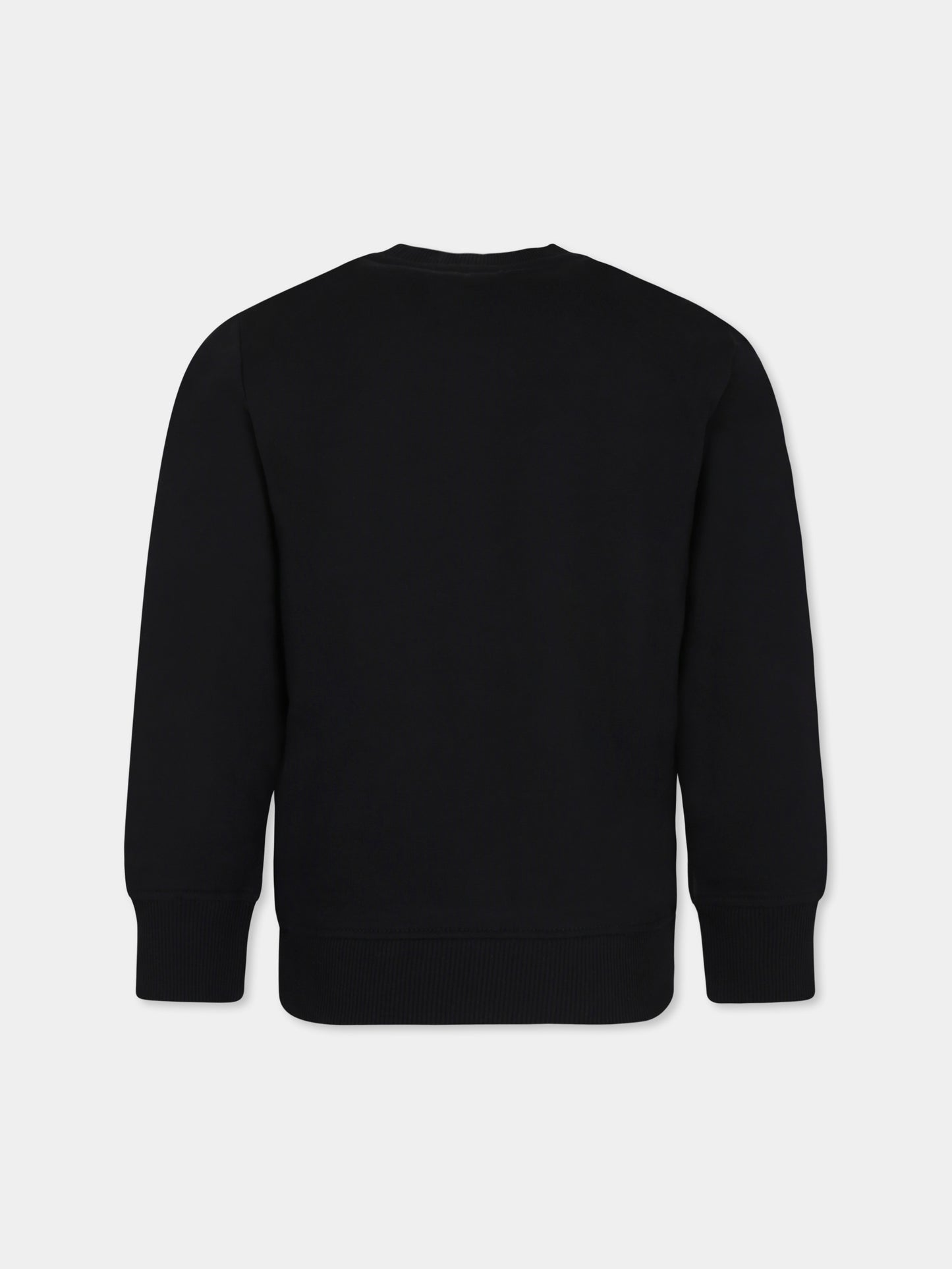 Felpa nera per bambini con Teddy Bears e logo,Moschino Kids,H8F05R LCA14 60100