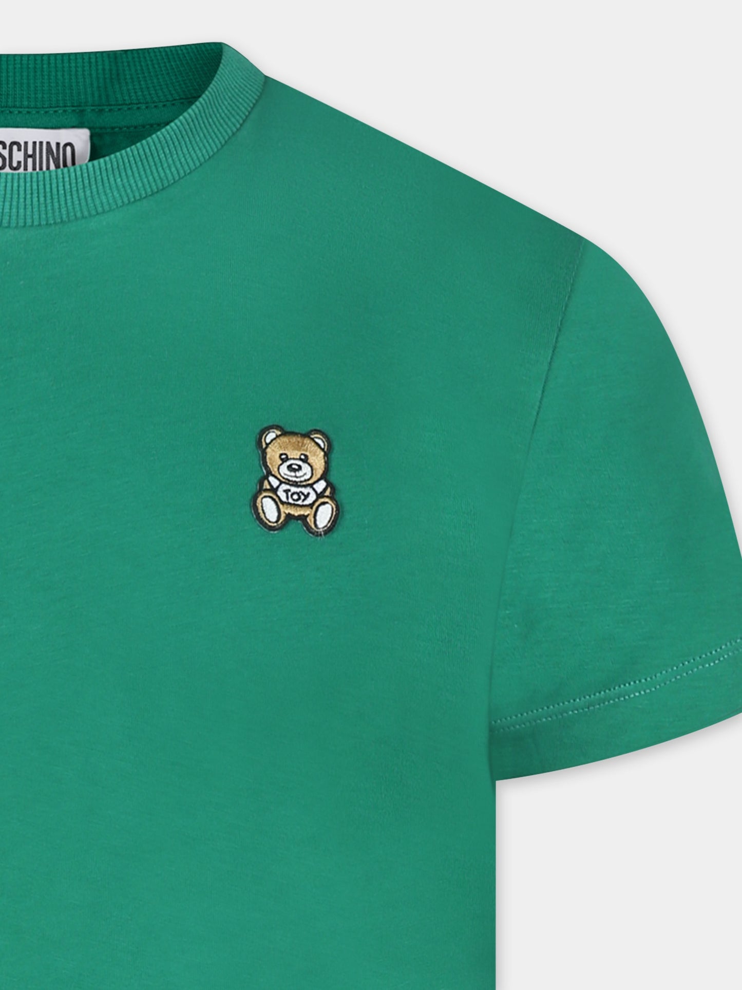 Green t-shirt for girl with Teddy Bear