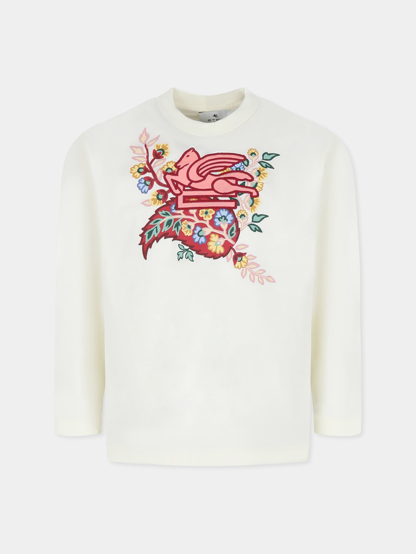 Ivory t-shirt for girl with Pegasus