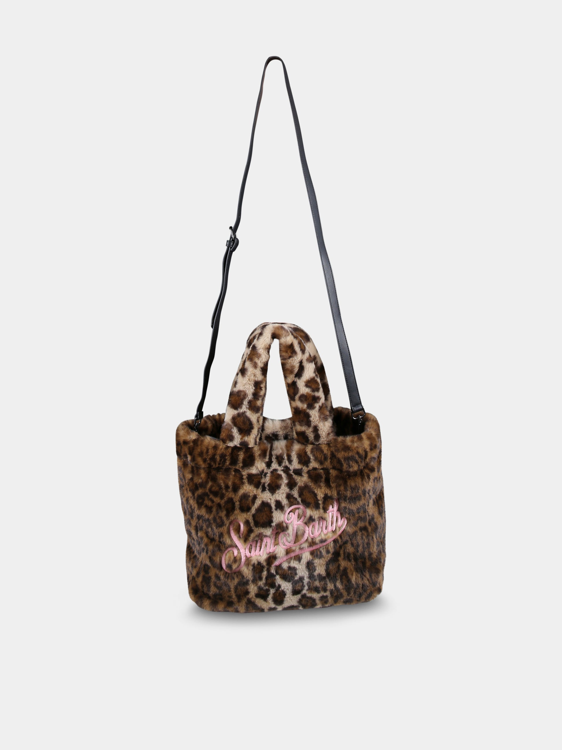 Borsa marrone Colette per bambina con logo e stampa maculata,Mc2 Saint Barth,COL0022 01693G