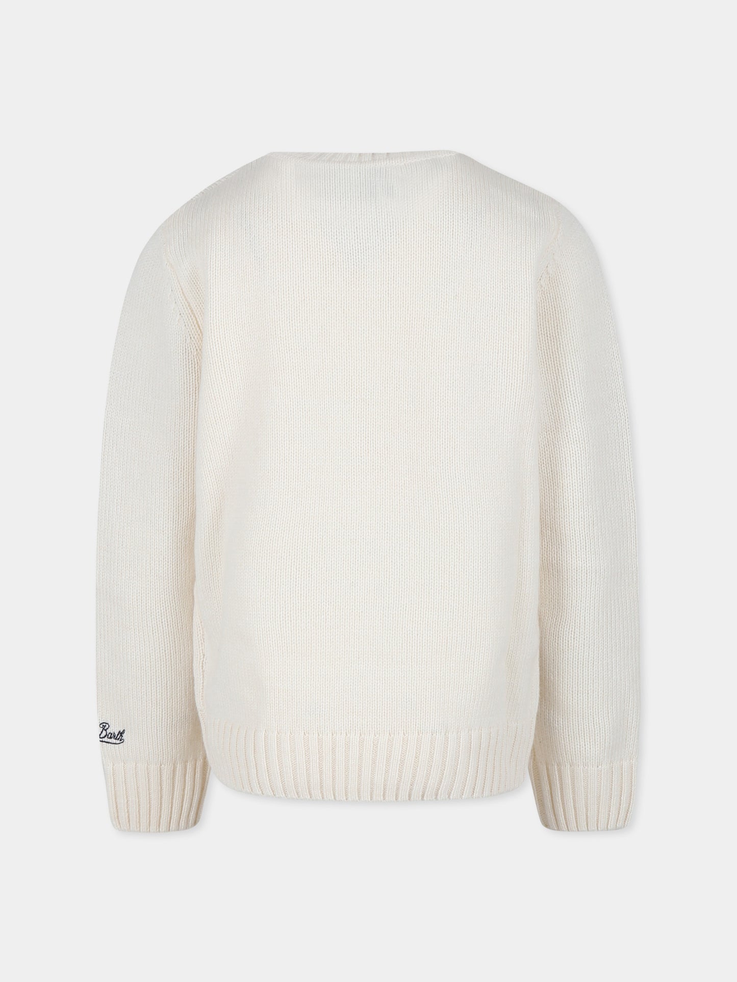 Maglione beige per bambino con sci,Mc2 Saint Barth,BOMD003 - 02516G