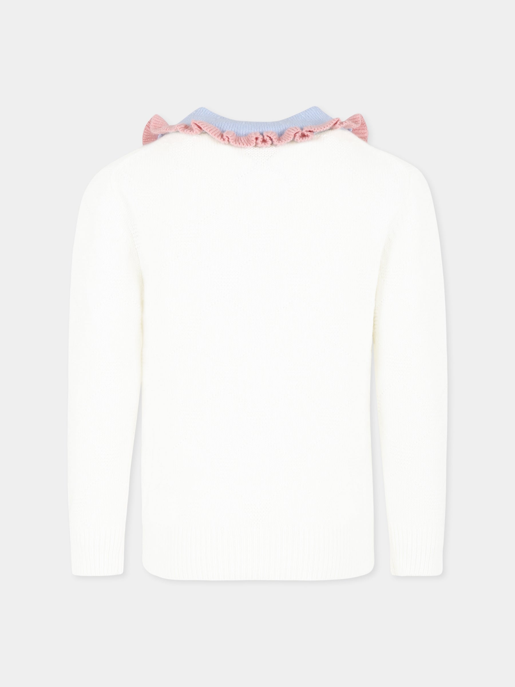 Maglione avorio per bambina con cuori,Mc2 Saint Barth,DIZ001 - 00134G