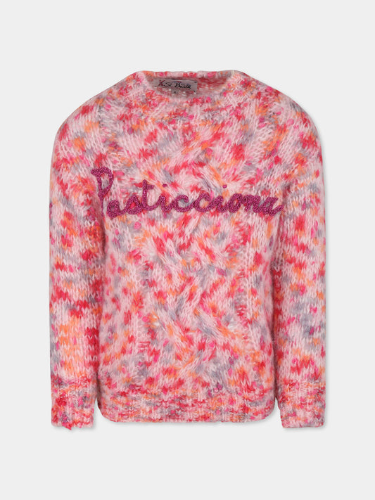 Maglione rosa per bambina con scritta Pasticciona,Mc2 Saint Barth,DANY003 - 00236E