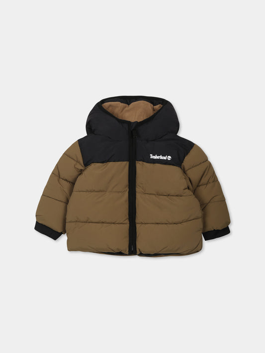 Piumino verde per neonato con logo,Timberland,T60246 64J