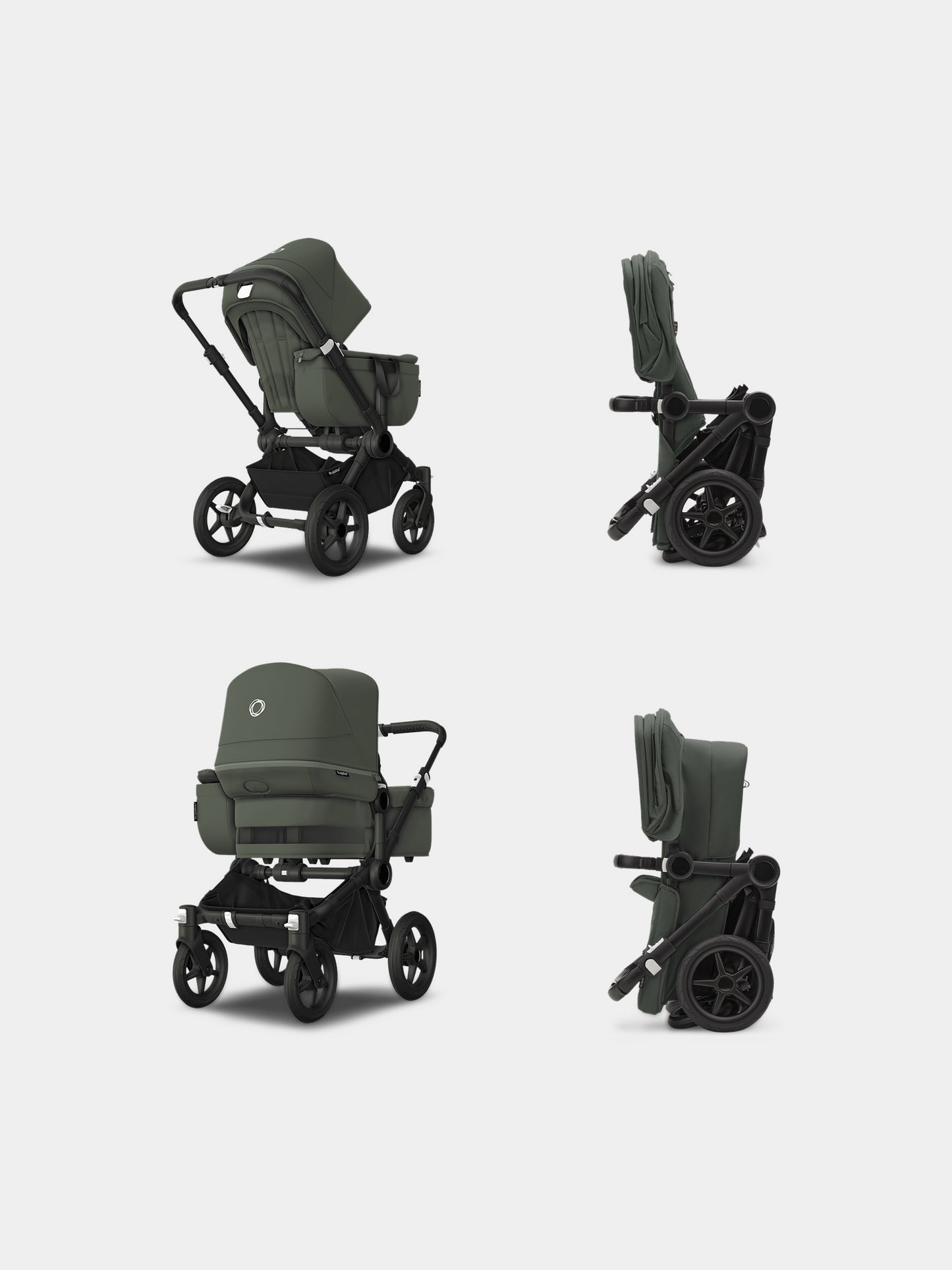 Bugaboo Donkey 5 Mono completo Black/Forest green per neonati