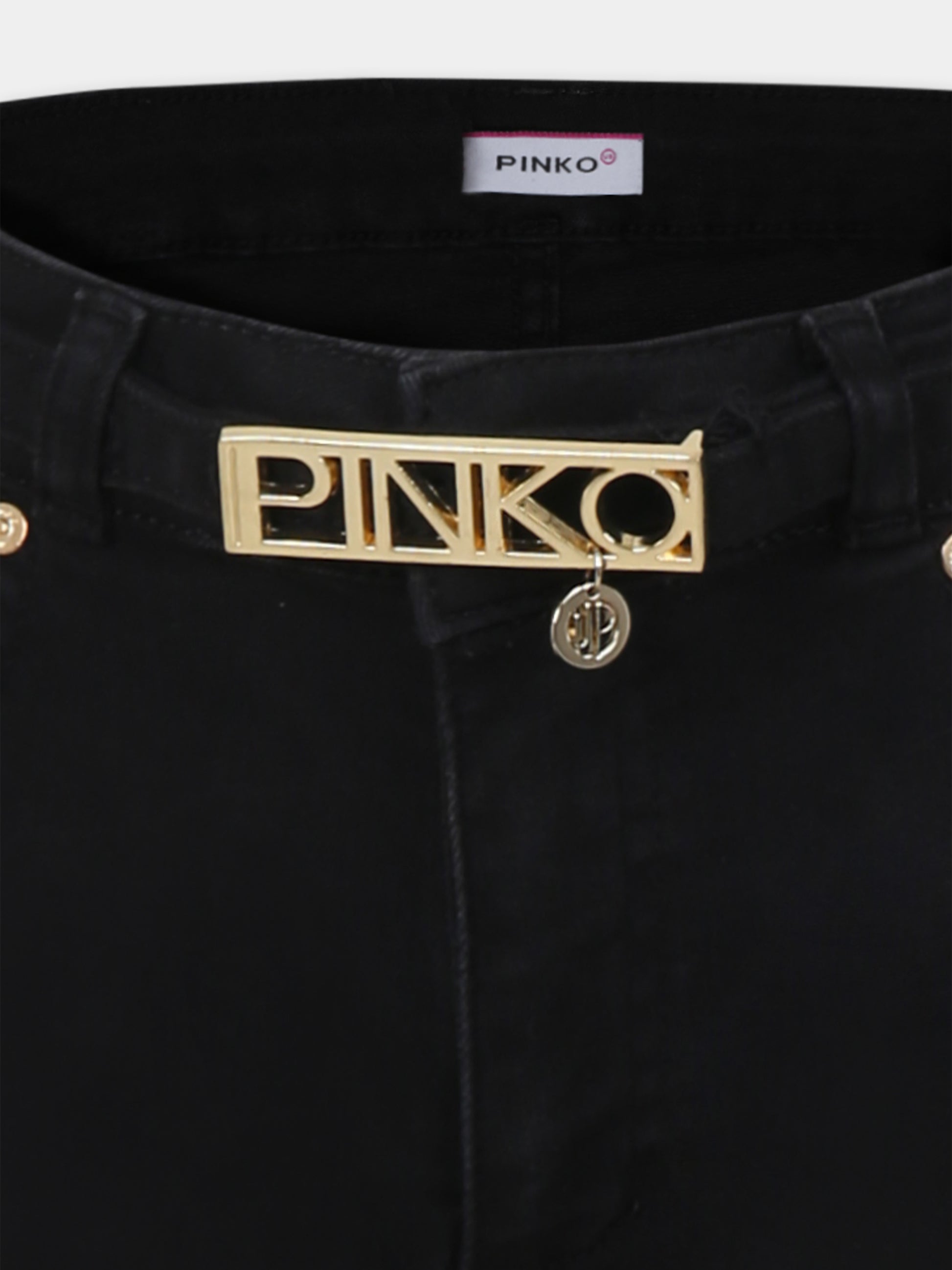 Jeans neri per bambina con logo,Pinko,F4PIJGDP001 127