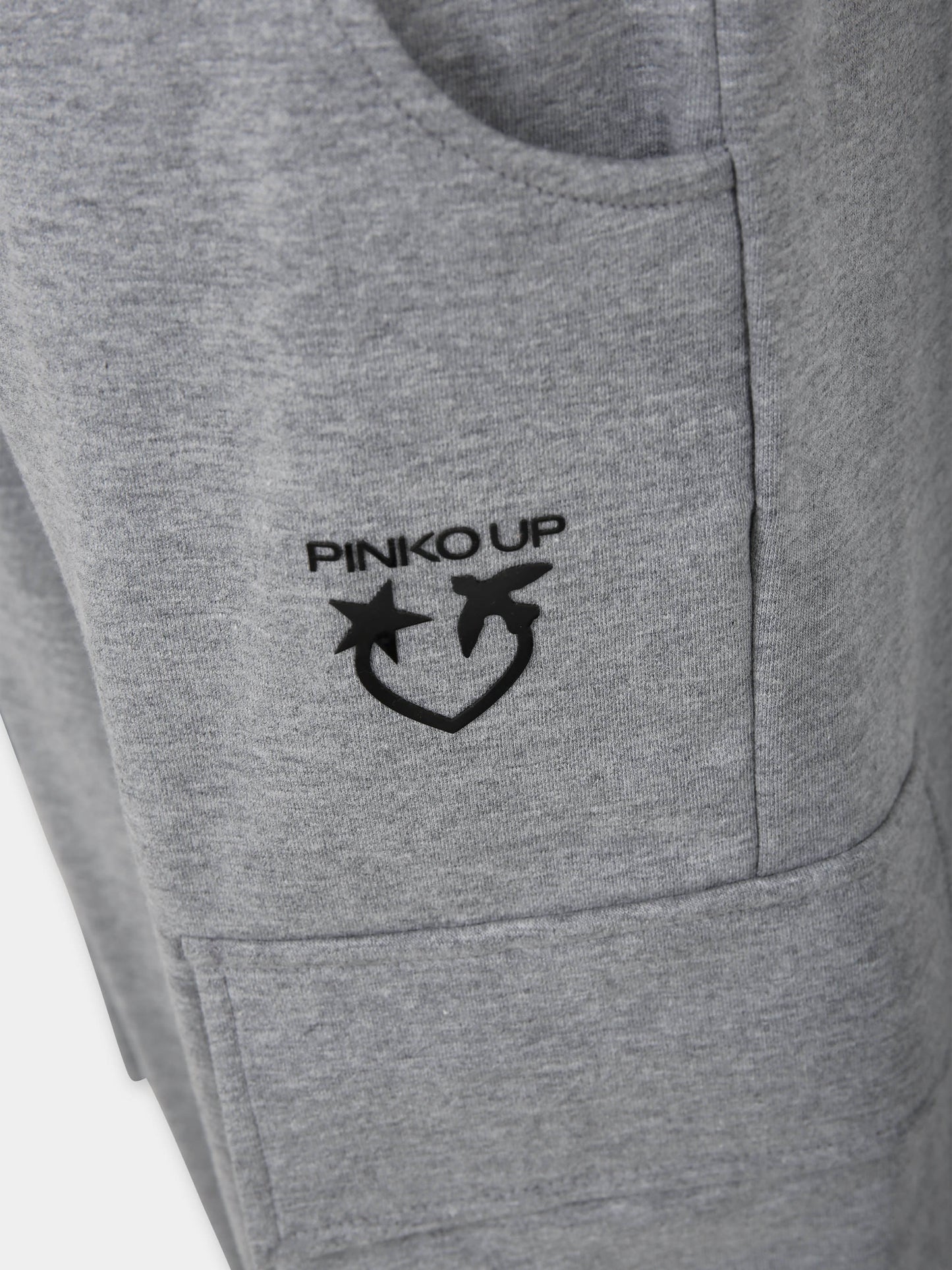 Grey trousers for girl with logo