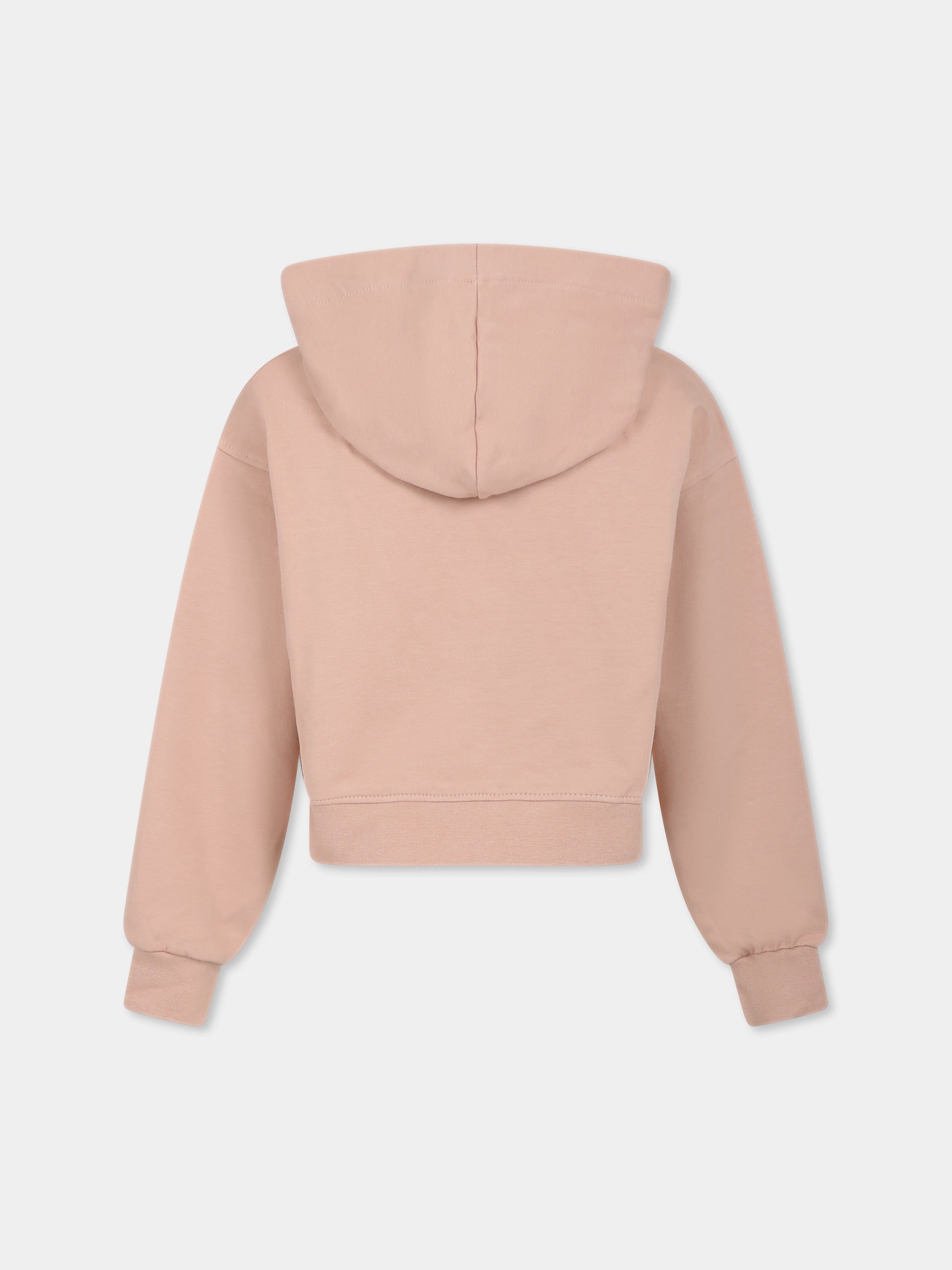 Felpa rosa per bambina con logo e strass,Pinko,F4PIJGHS057 261