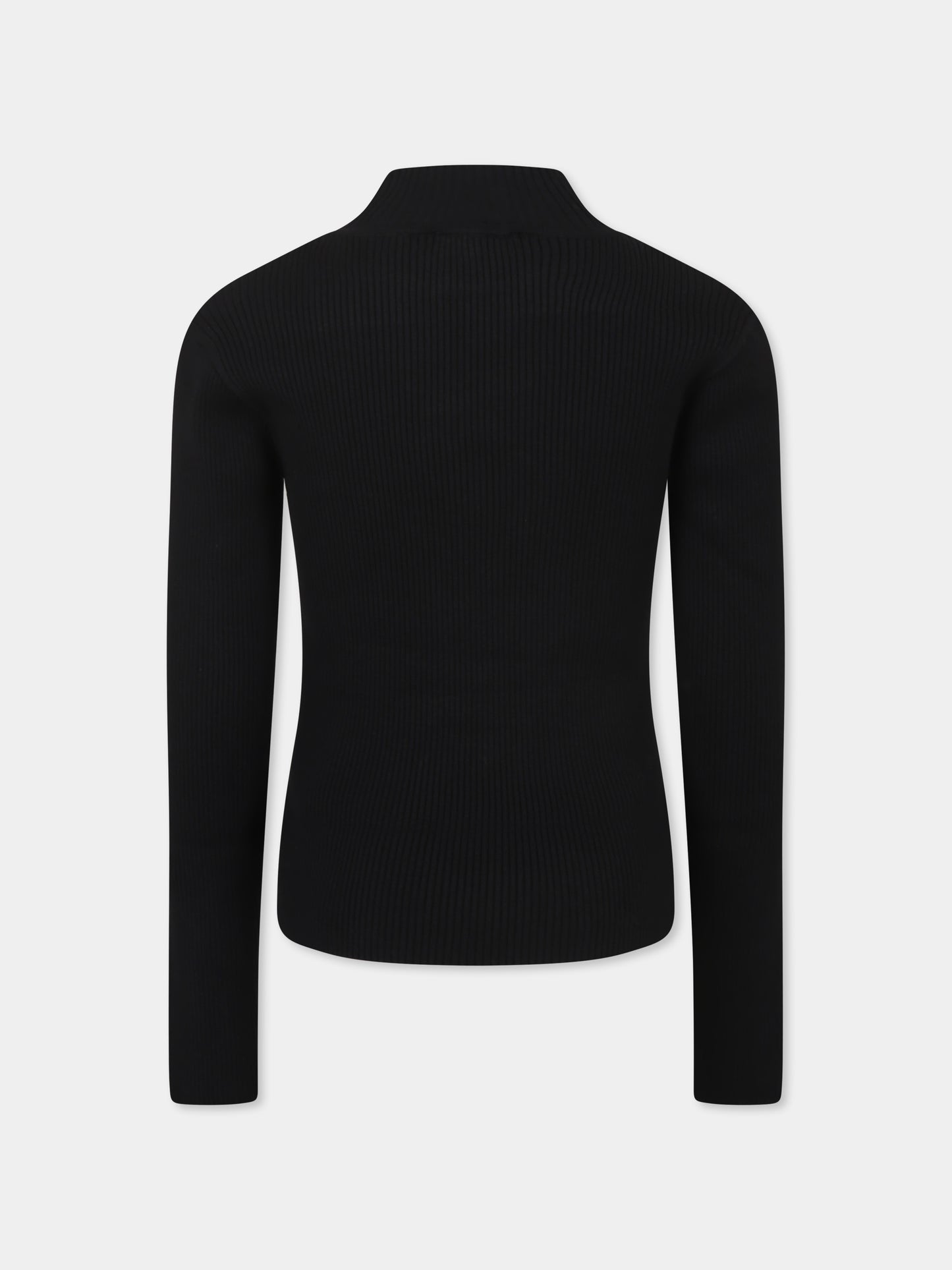 Black turtleneck for girl with logo