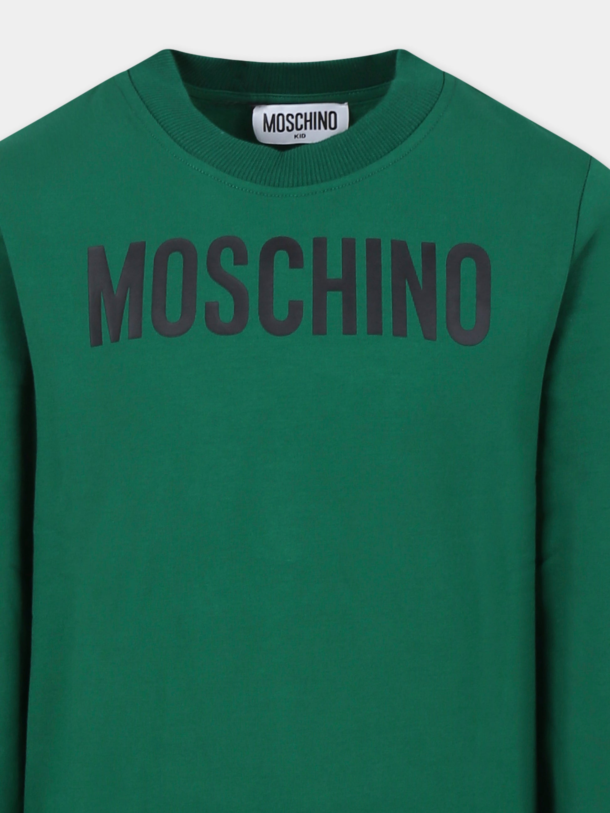Completo verde per bambino con logo,Moschino Kids,HUK045 LDA21 30139