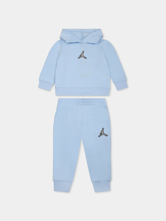 Light blue suit for baby boy with logo