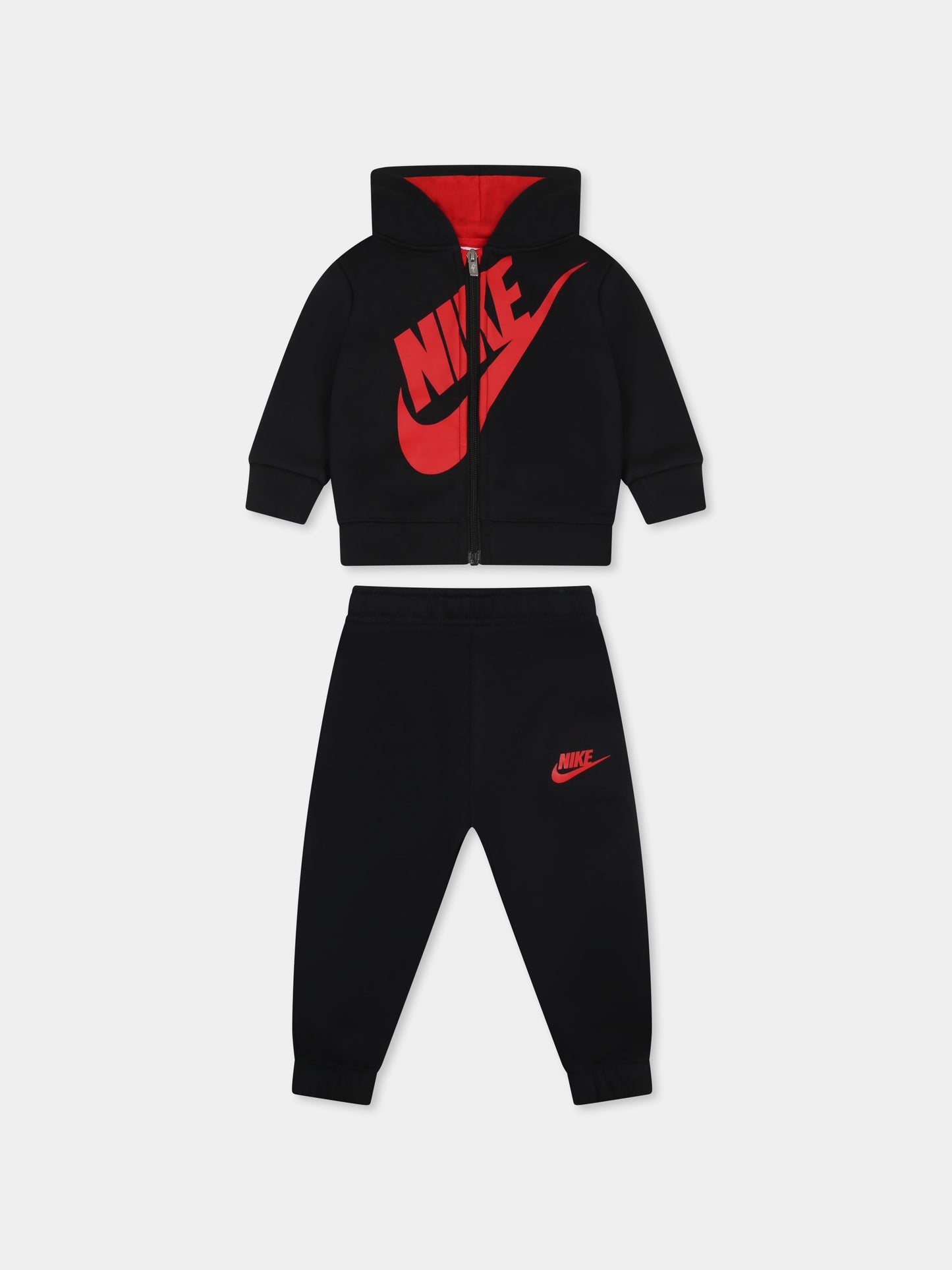 Completo nero per neonato con swoosh,Nike,66E412 023