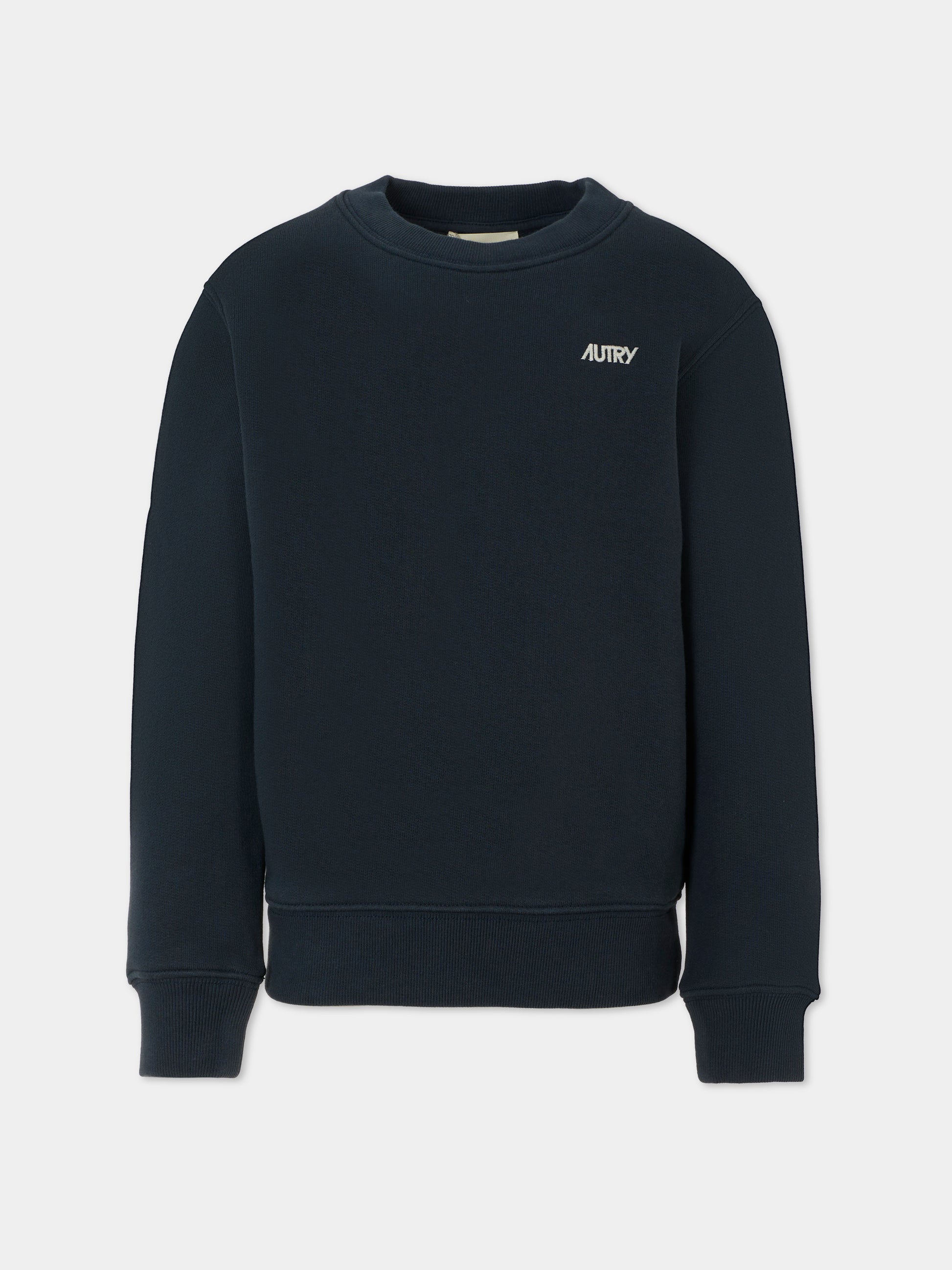 Felpa blu per bambini con logo ricamato,Autry,KSPK P3JV