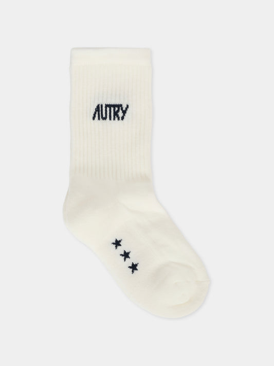 Calze bianche per bambini con logo,Autry,KOPK F8A6